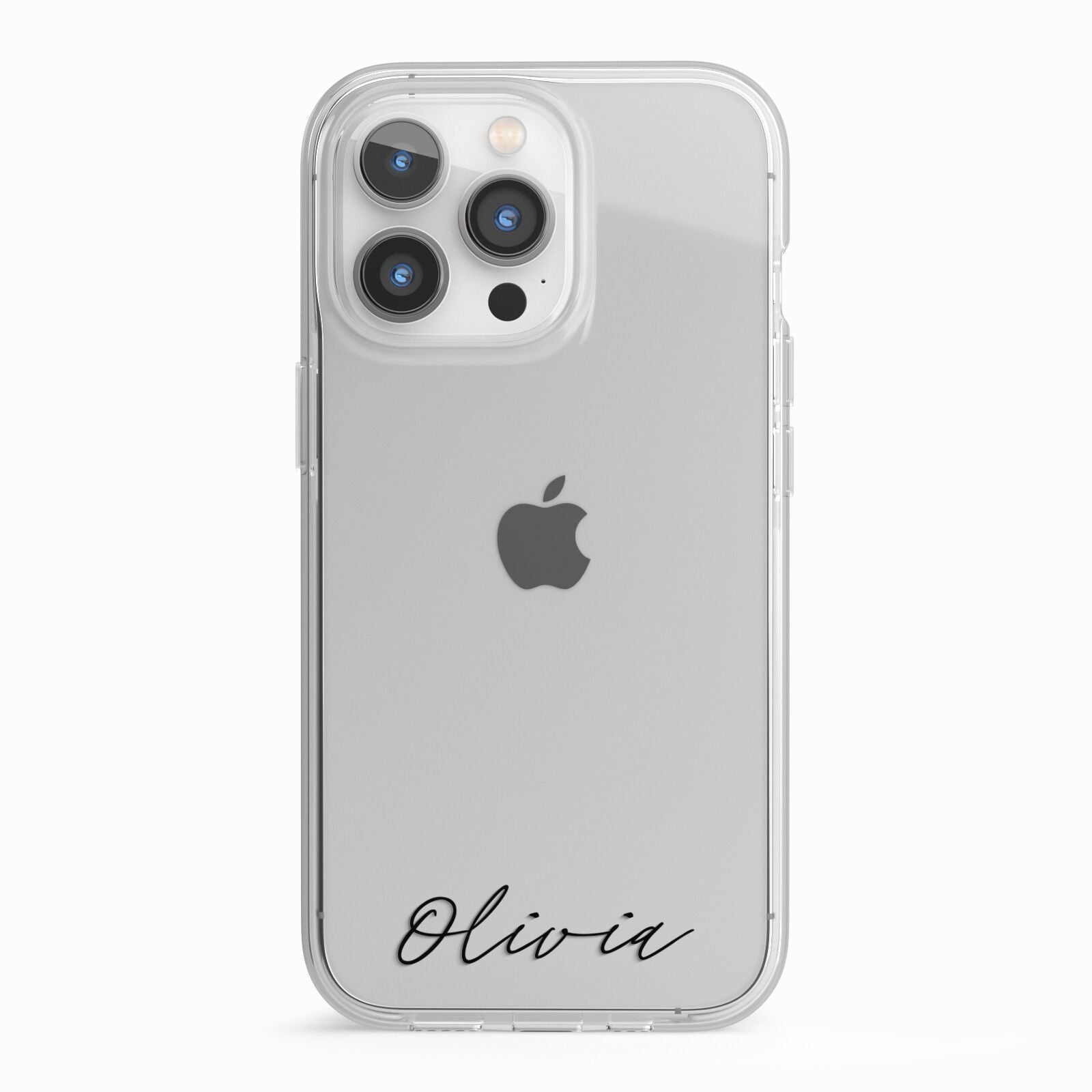 Scroll Text Name iPhone 13 Pro TPU Impact Case with White Edges