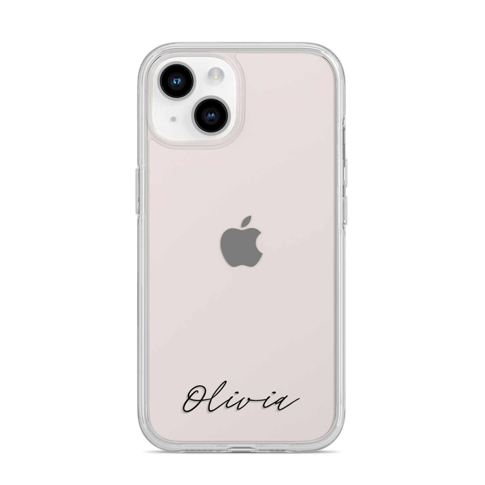 Scroll Text Name iPhone 14 Clear Tough Case Starlight