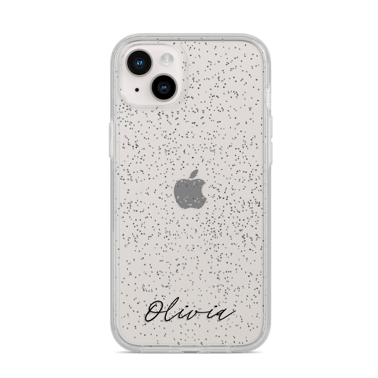 Scroll Text Name iPhone 14 Plus Glitter Tough Case Starlight