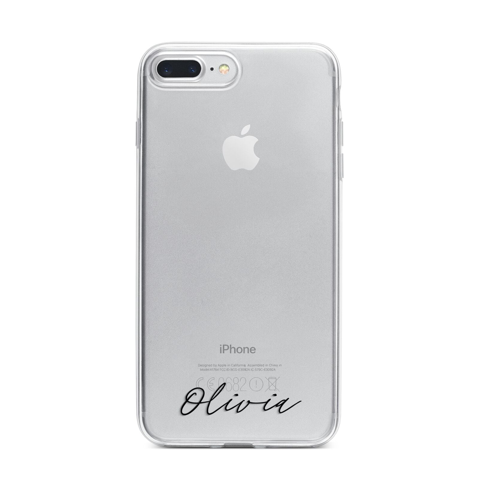 Scroll Text Name iPhone 7 Plus Bumper Case on Silver iPhone