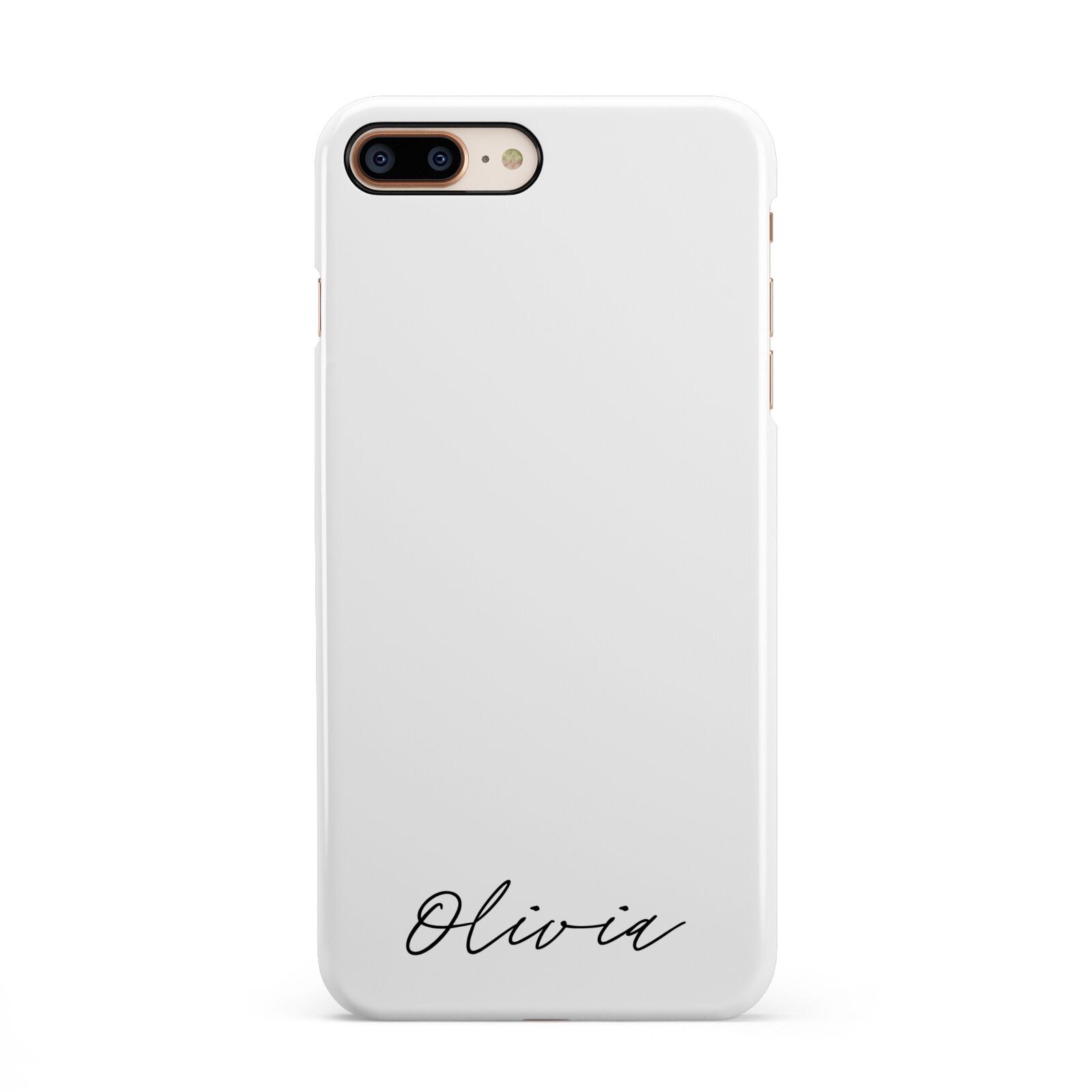 Scroll Text Name iPhone 8 Plus 3D Snap Case on Gold Phone