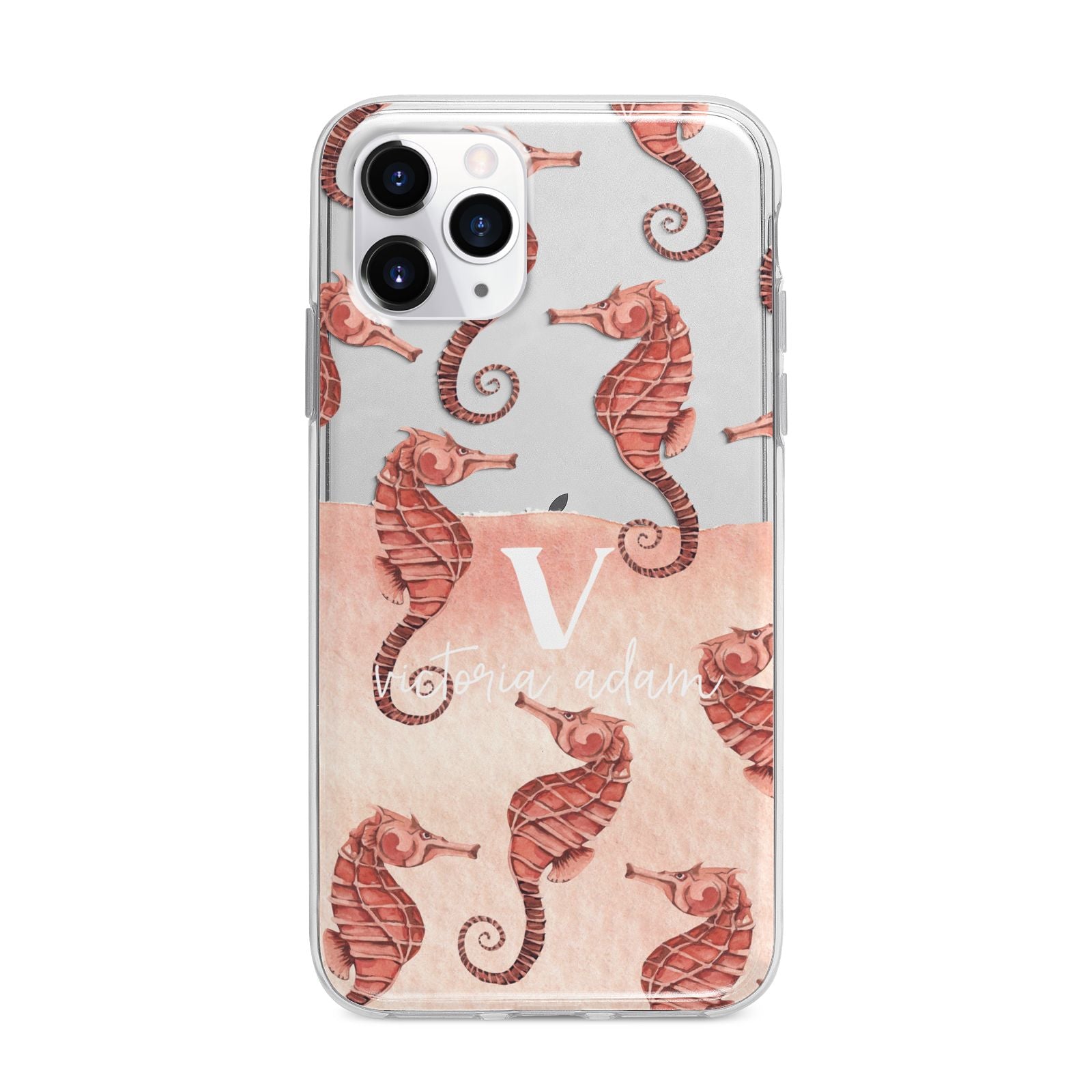 Sea Horse Personalised Apple iPhone 11 Pro in Silver with Bumper Case