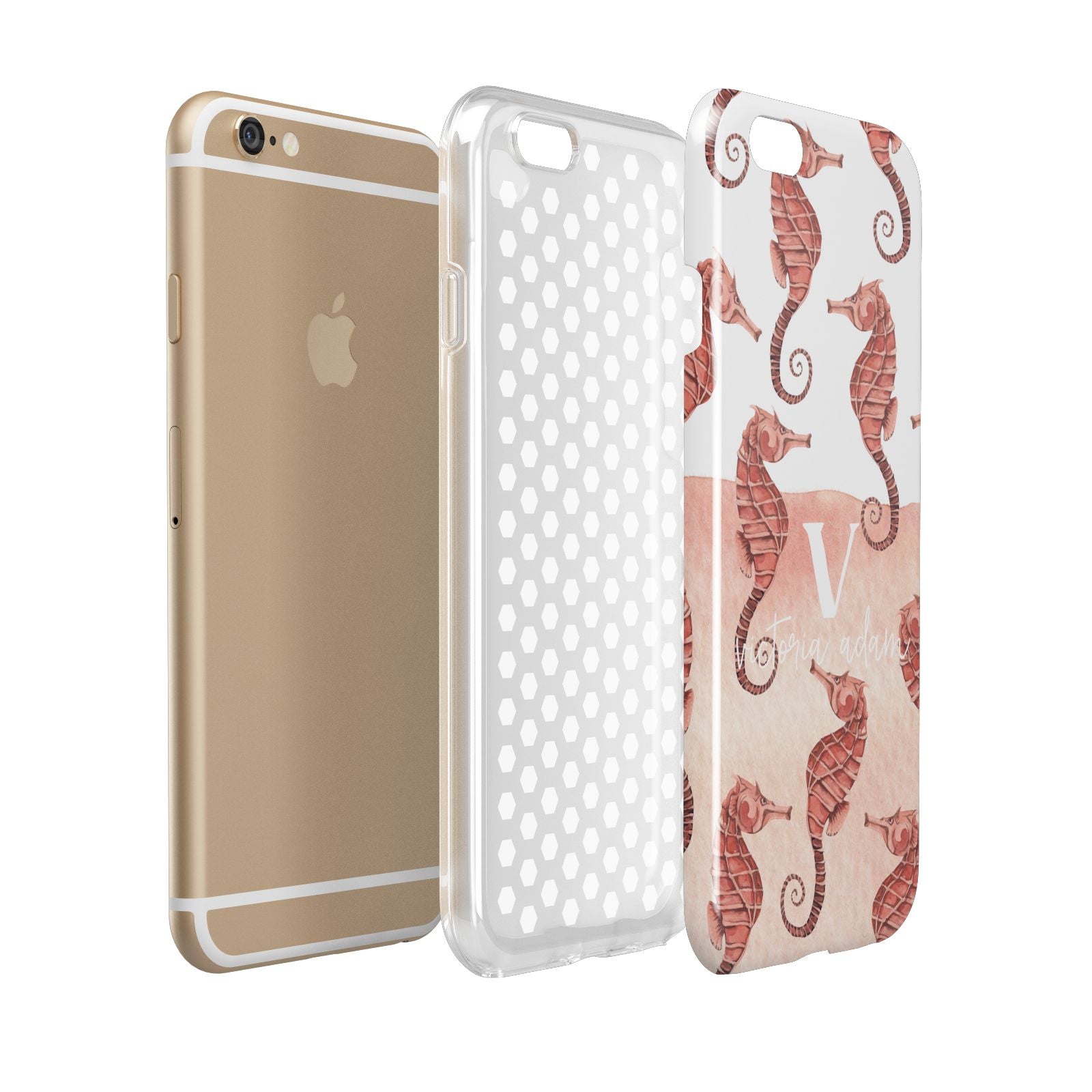Sea Horse Personalised Apple iPhone 6 3D Tough Case Expanded view