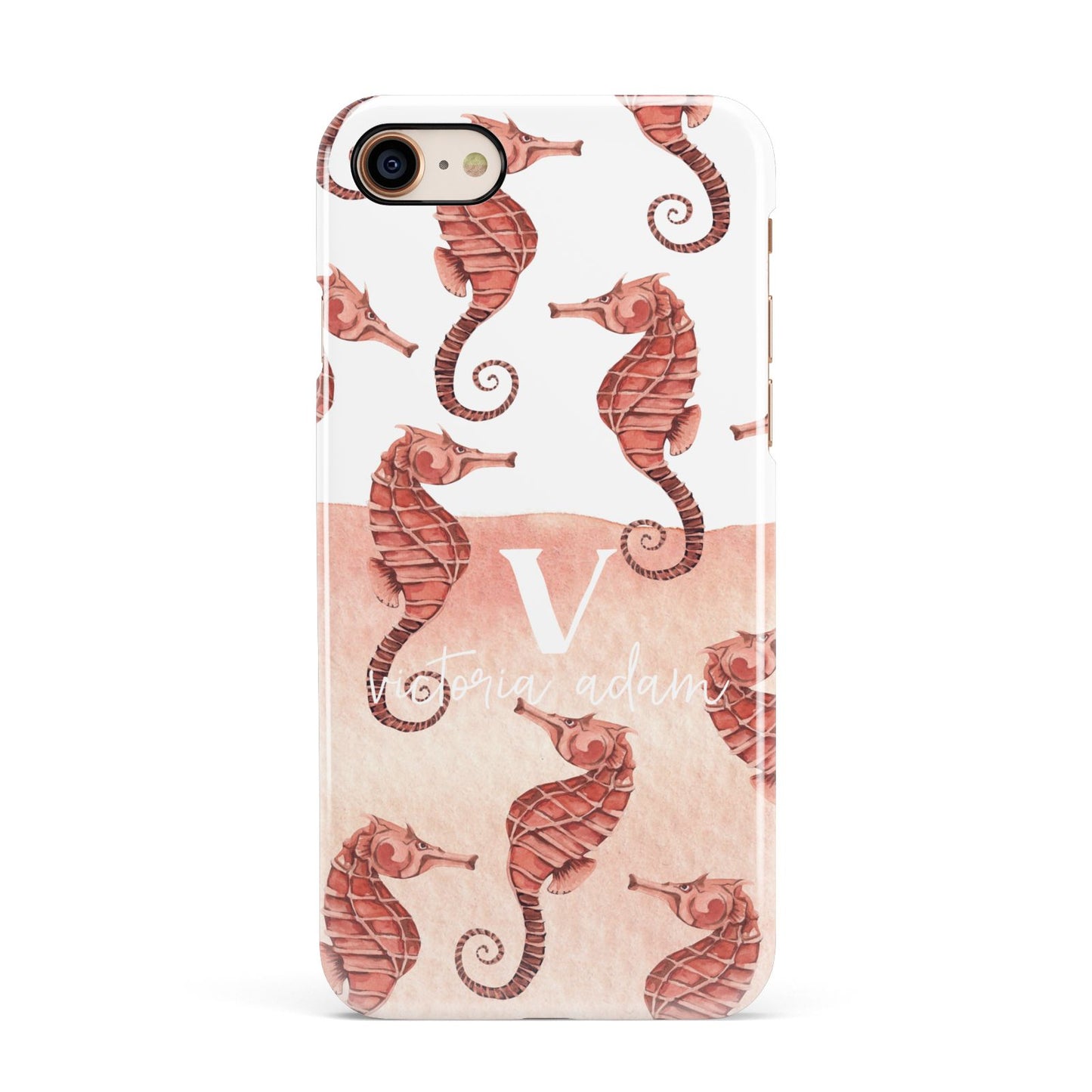 Sea Horse Personalised Apple iPhone 7 8 3D Snap Case