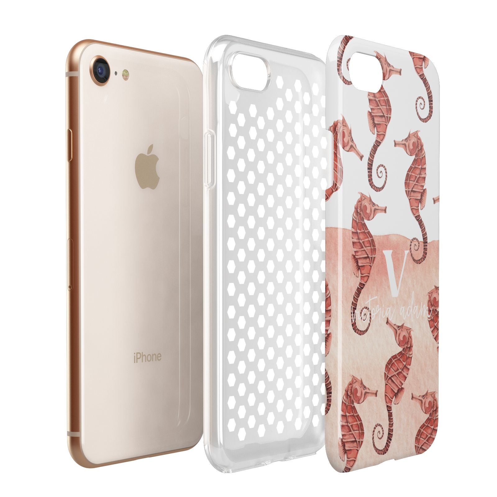 Sea Horse Personalised Apple iPhone 7 8 3D Tough Case Expanded View
