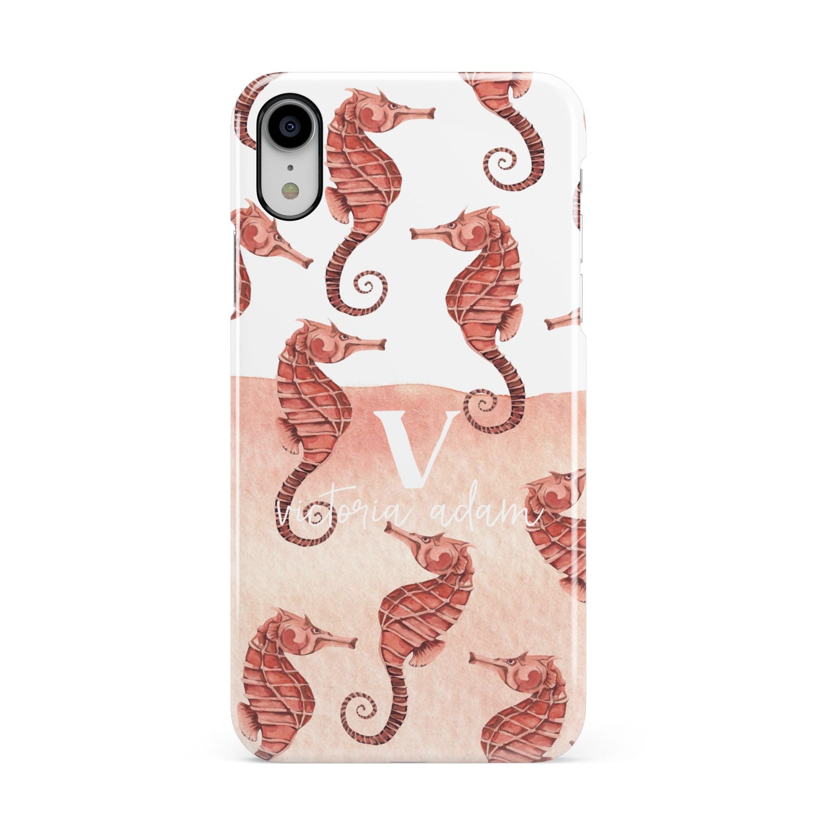 Sea Horse Personalised Apple iPhone XR White 3D Snap Case