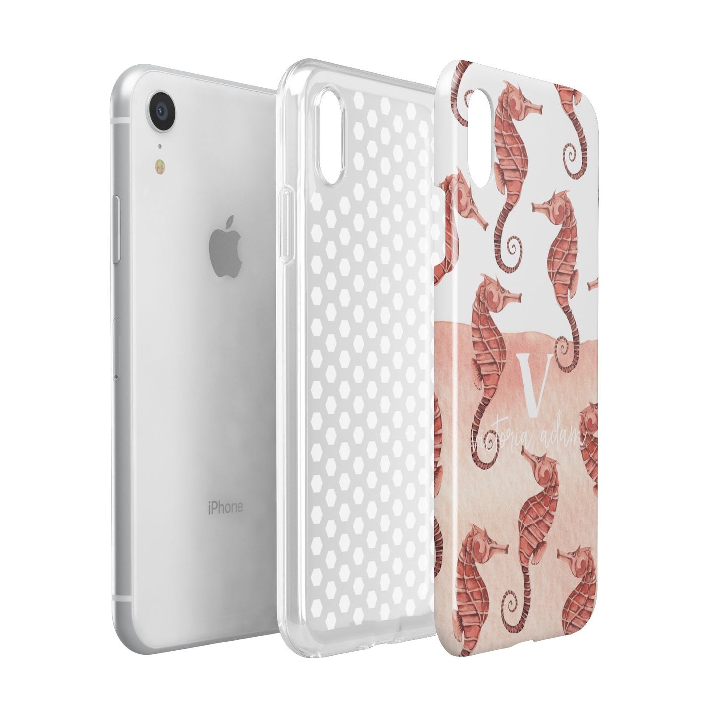 Sea Horse Personalised Apple iPhone XR White 3D Tough Case Expanded view
