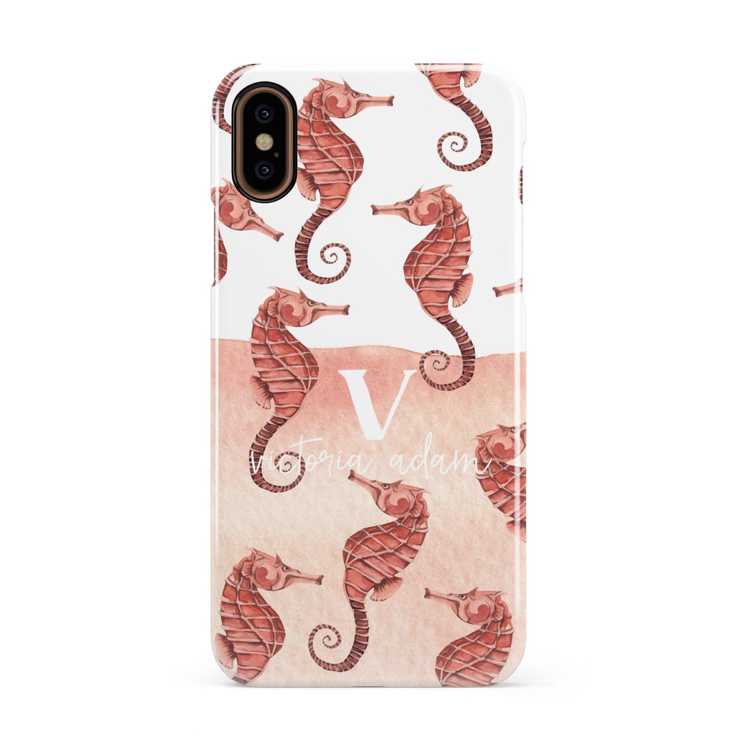 Sea Horse Personalised Apple iPhone XS 3D Snap Case