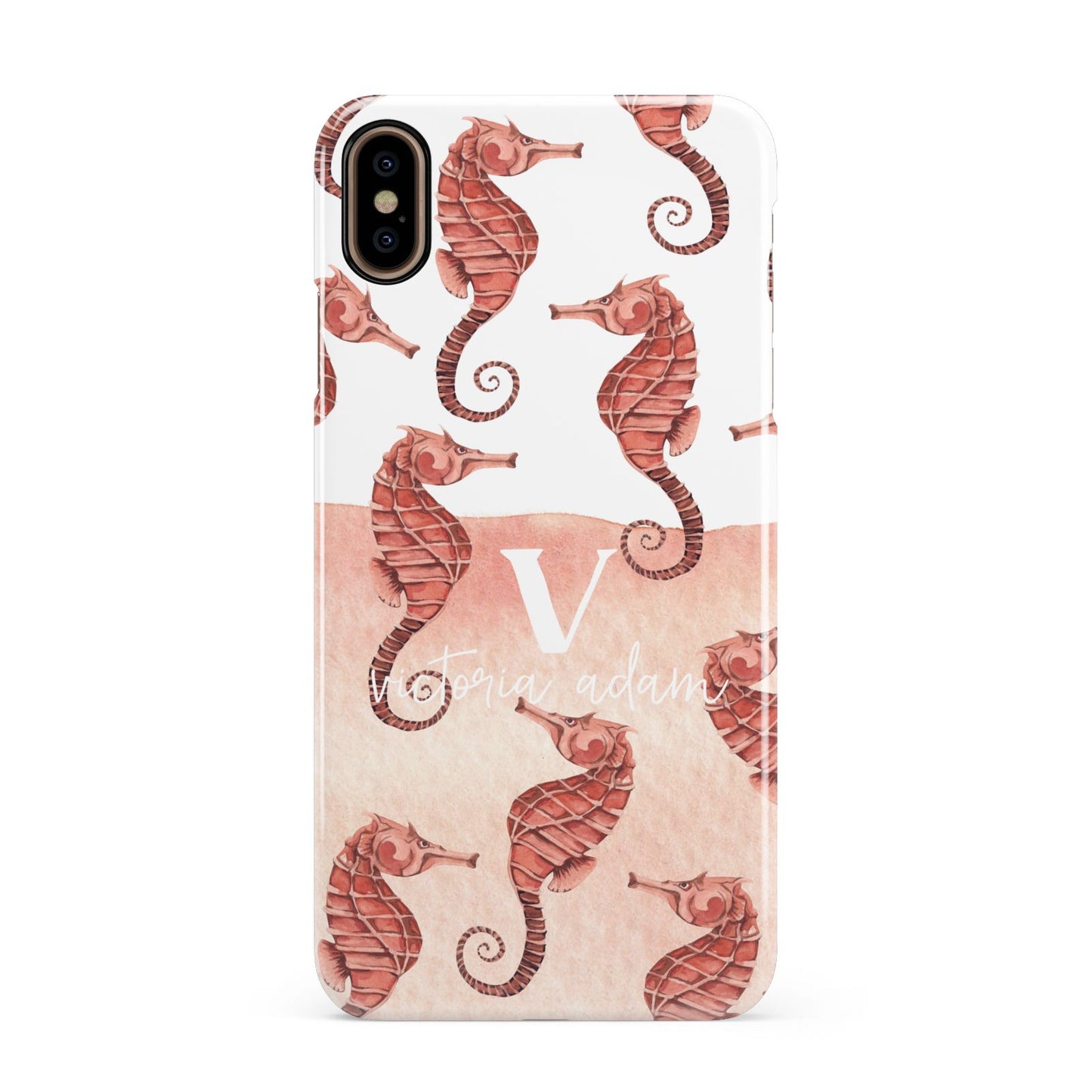 Sea Horse Personalised Apple iPhone Xs Max 3D Snap Case