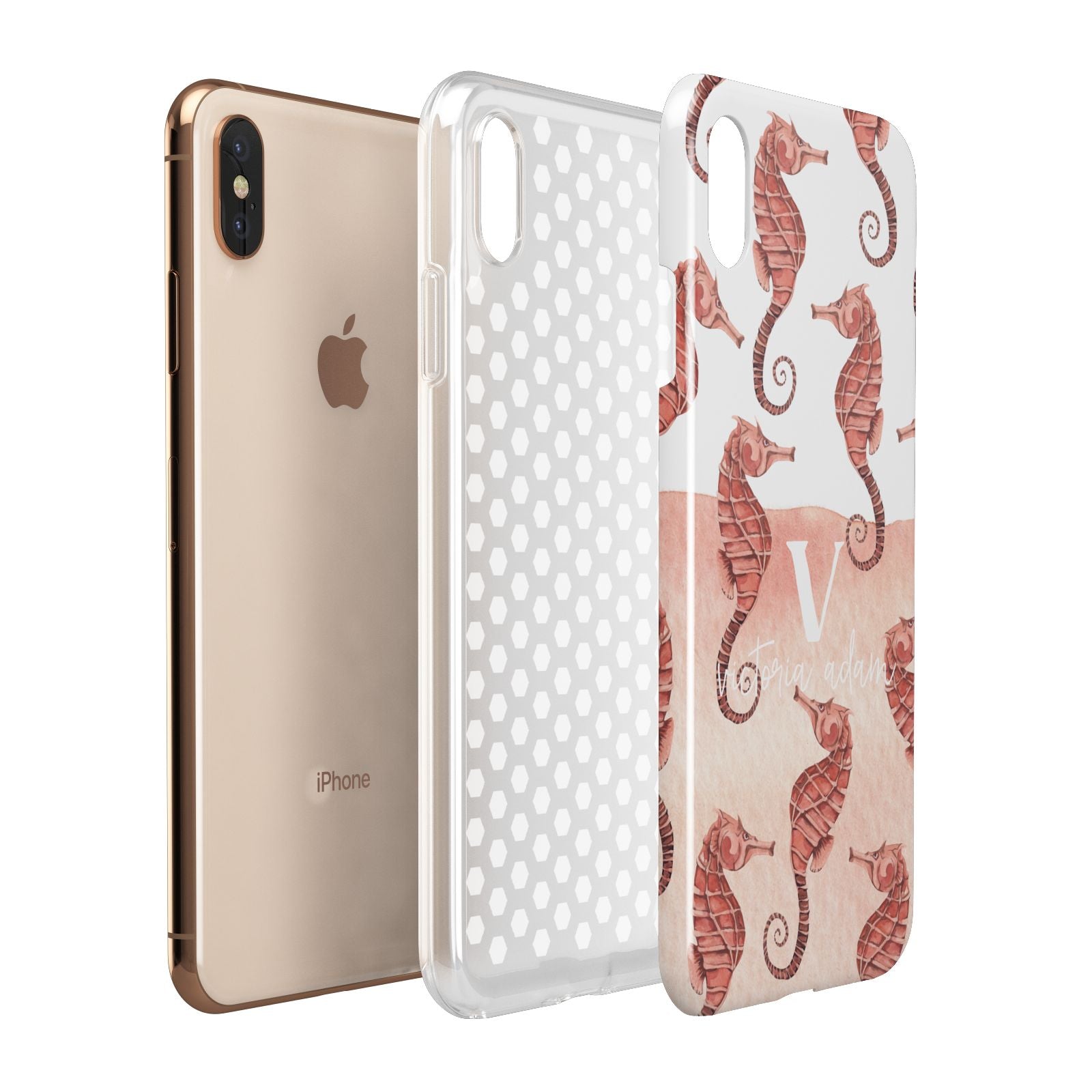 Sea Horse Personalised Apple iPhone Xs Max 3D Tough Case Expanded View