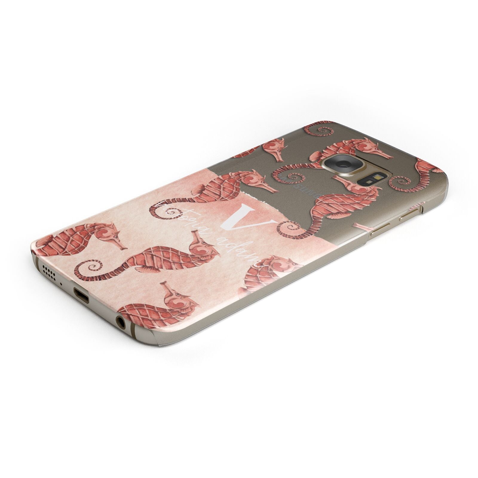 Sea Horse Personalised Protective Samsung Galaxy Case Angled Image