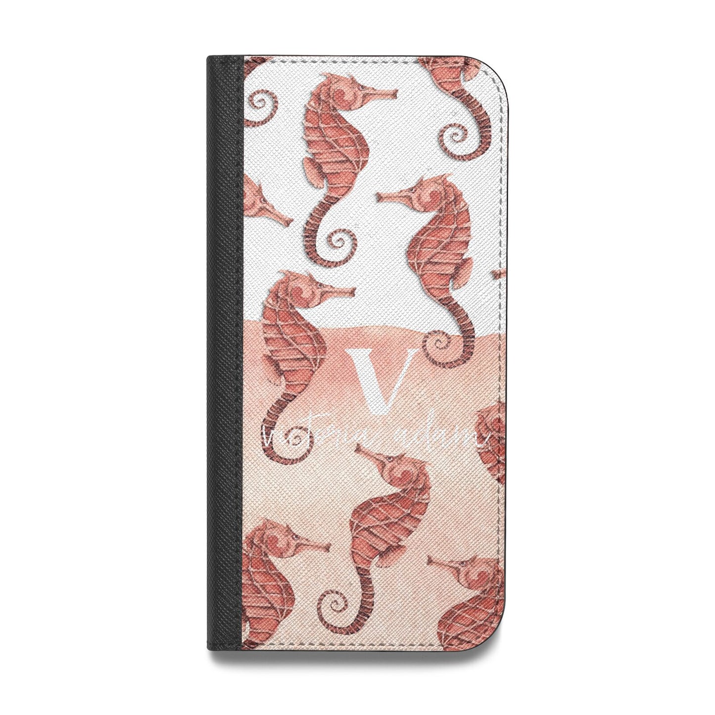 Sea Horse Personalised Vegan Leather Flip iPhone Case