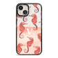 Sea Horse Personalised iPhone 13 Black Impact Case on Silver phone