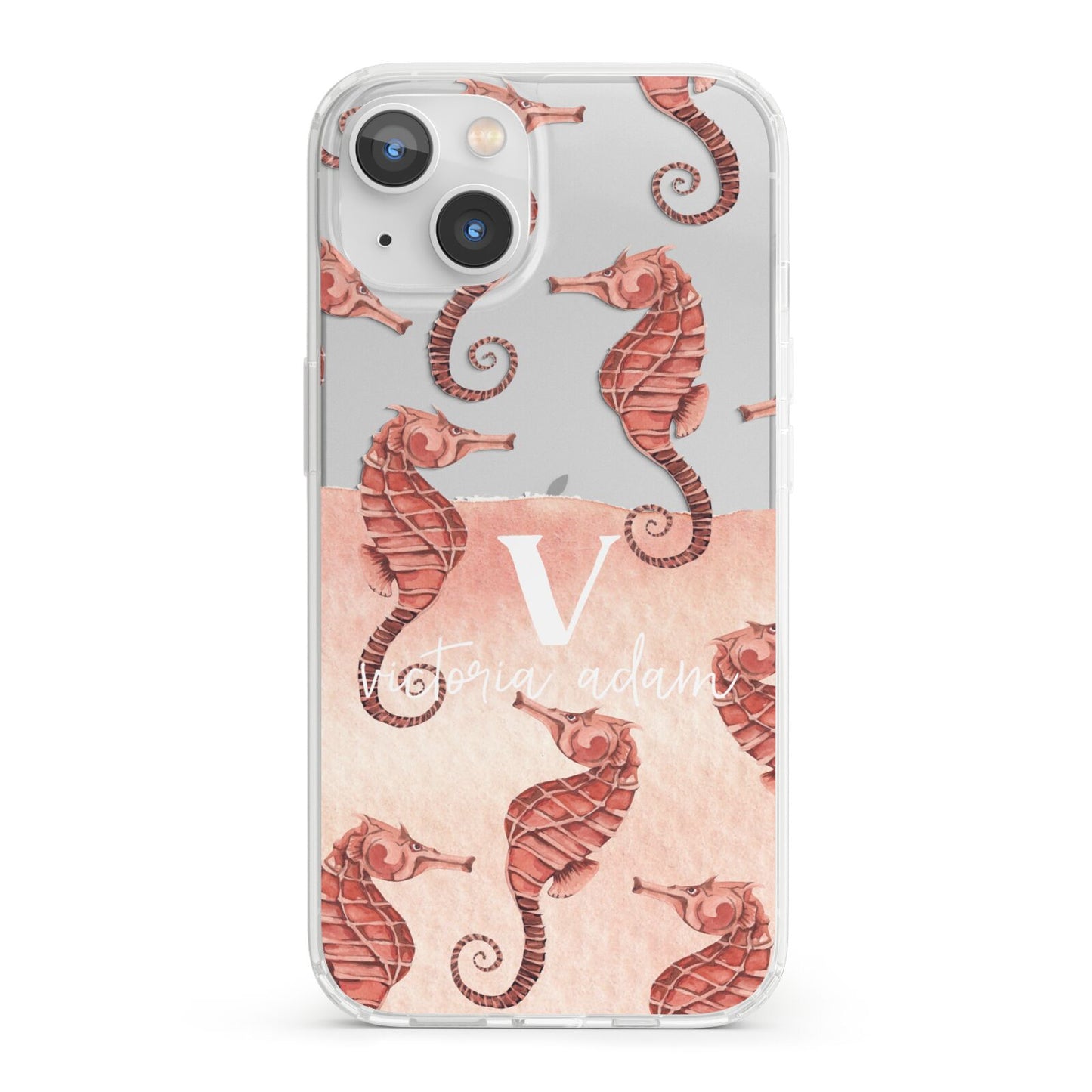 Sea Horse Personalised iPhone 13 Clear Bumper Case