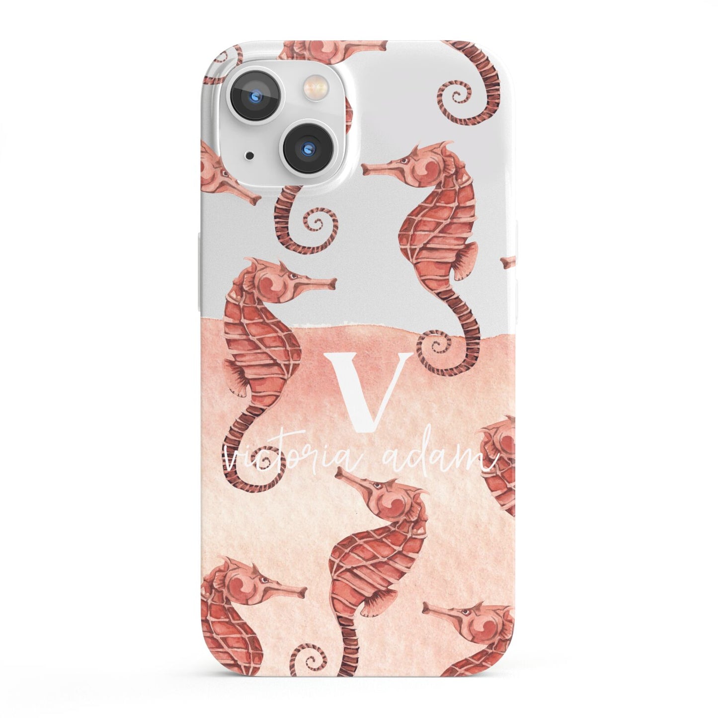Sea Horse Personalised iPhone 13 Full Wrap 3D Snap Case