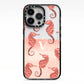 Sea Horse Personalised iPhone 13 Pro Black Impact Case on Silver phone