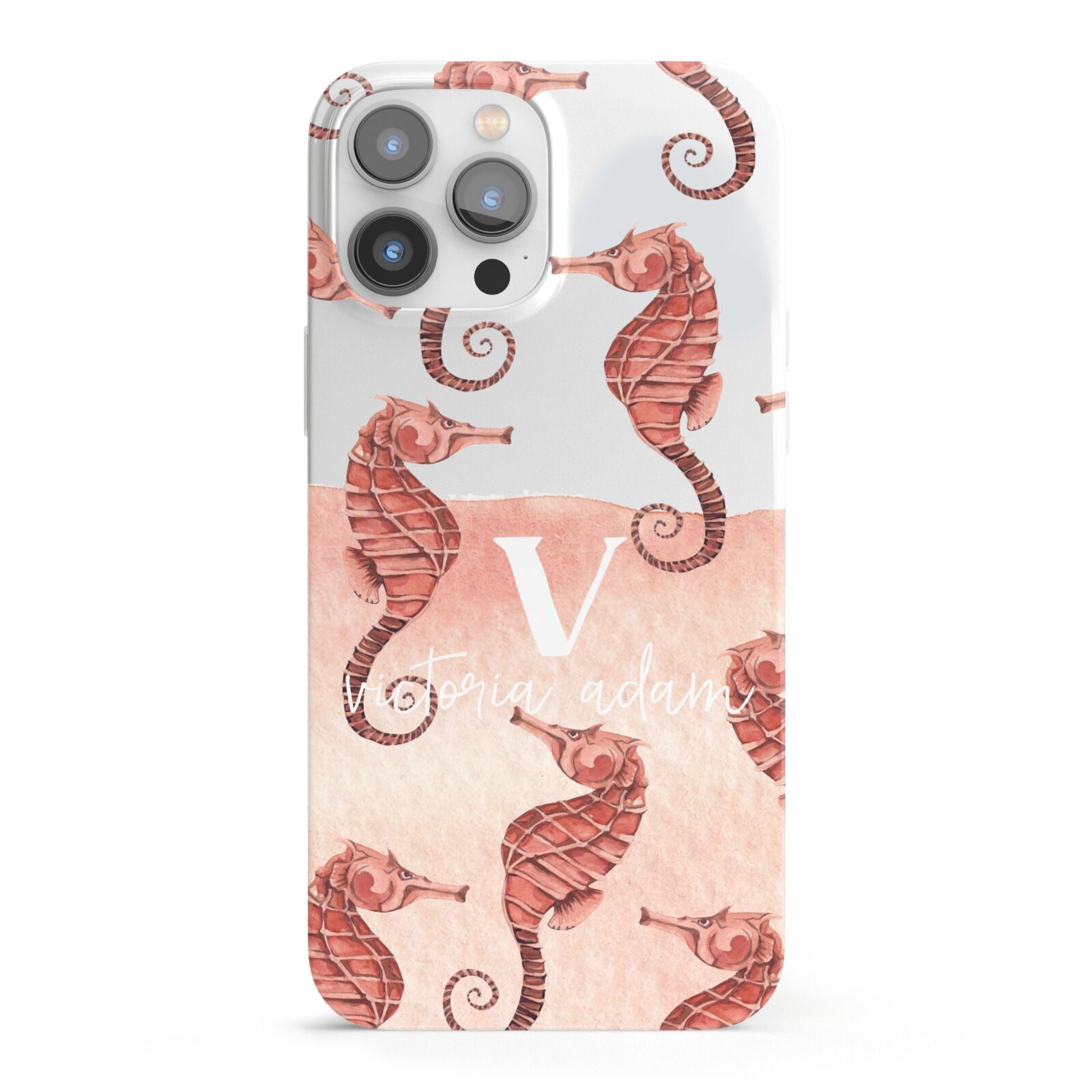 Sea Horse Personalised iPhone 13 Pro Max Full Wrap 3D Snap Case