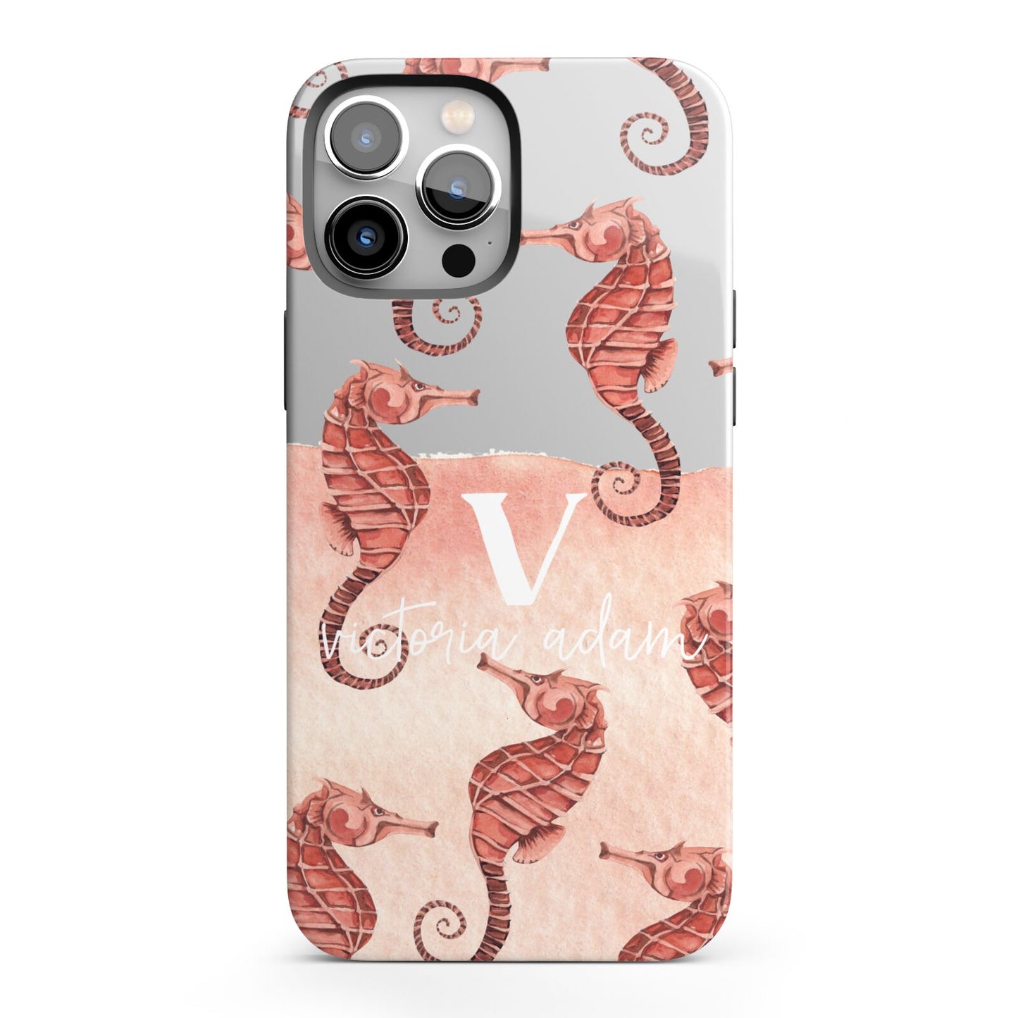 Sea Horse Personalised iPhone 13 Pro Max Full Wrap 3D Tough Case
