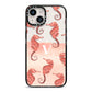 Sea Horse Personalised iPhone 14 Black Impact Case on Silver phone