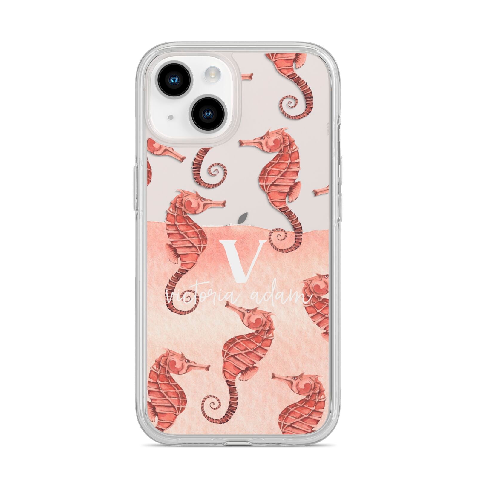 Sea Horse Personalised iPhone 14 Clear Tough Case Starlight