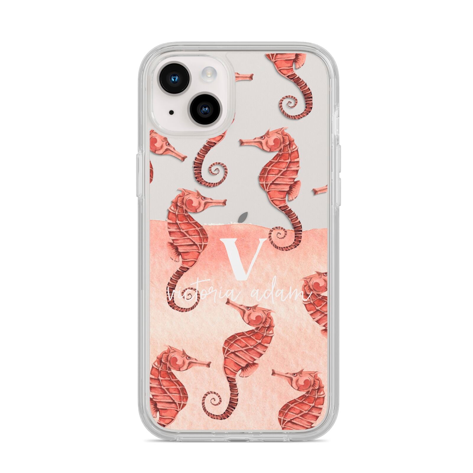 Sea Horse Personalised iPhone 14 Plus Clear Tough Case Starlight