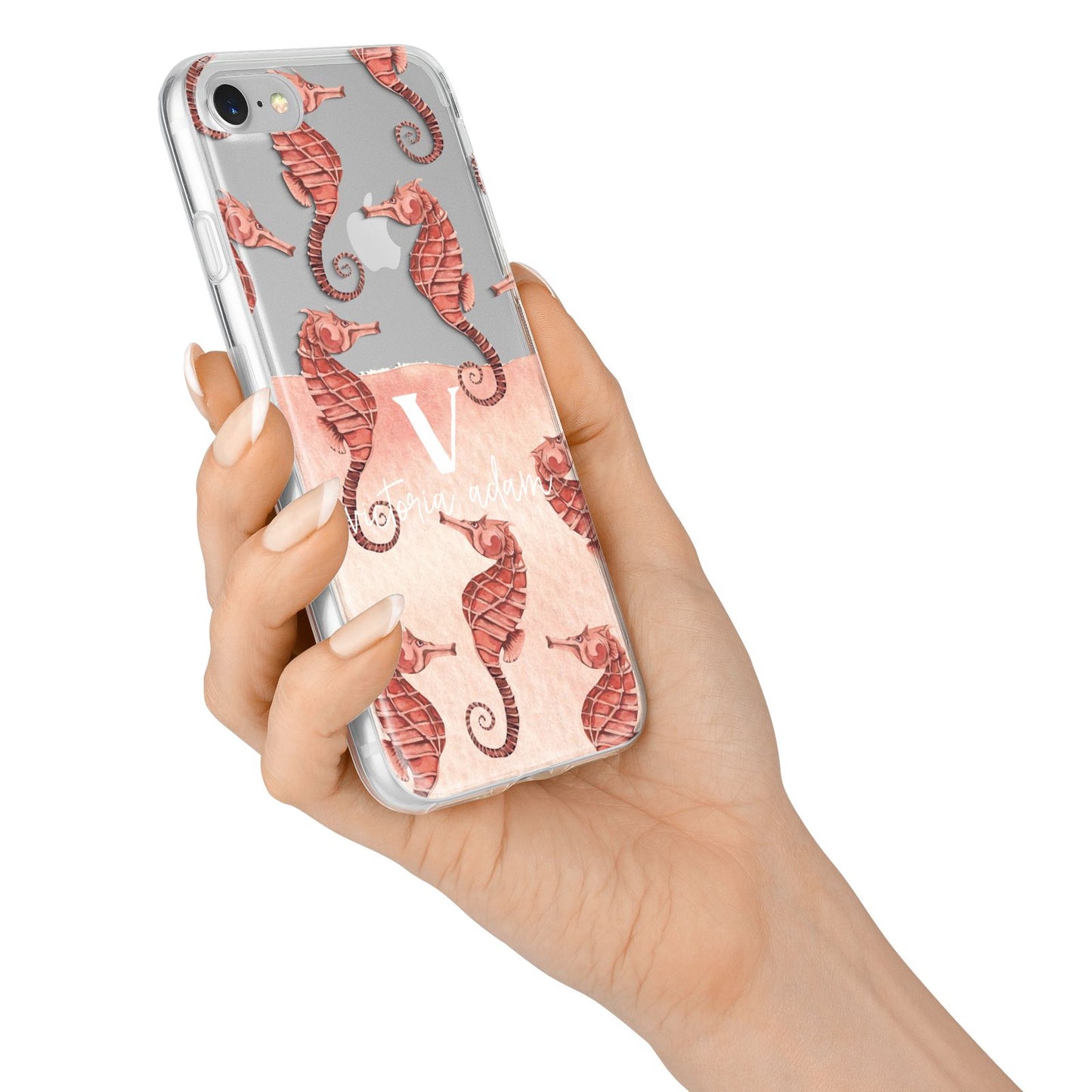 Sea Horse Personalised iPhone 7 Bumper Case on Silver iPhone Alternative Image