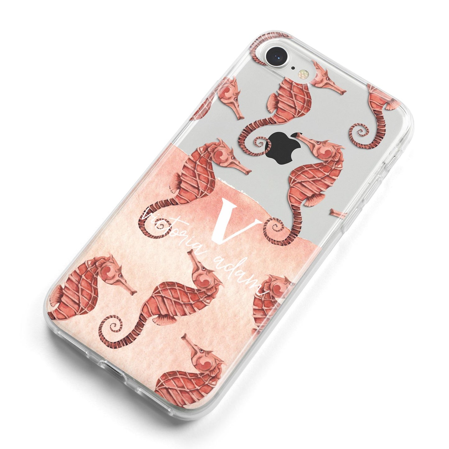 Sea Horse Personalised iPhone 8 Bumper Case on Silver iPhone Alternative Image