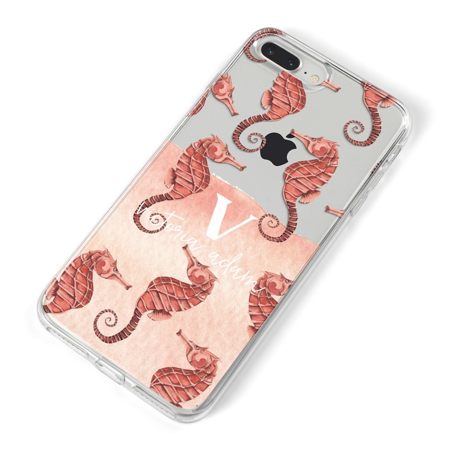 Sea Horse Personalised iPhone 8 Plus Bumper Case on Silver iPhone Alternative Image