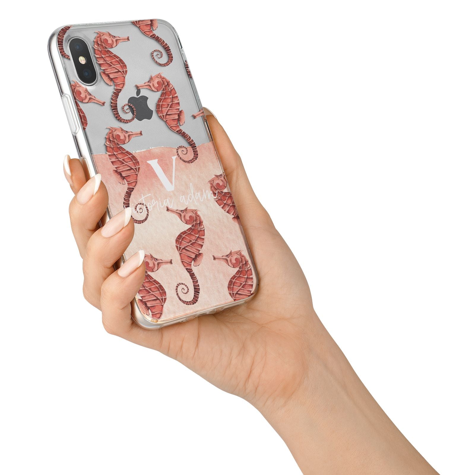 Sea Horse Personalised iPhone X Bumper Case on Silver iPhone Alternative Image 2