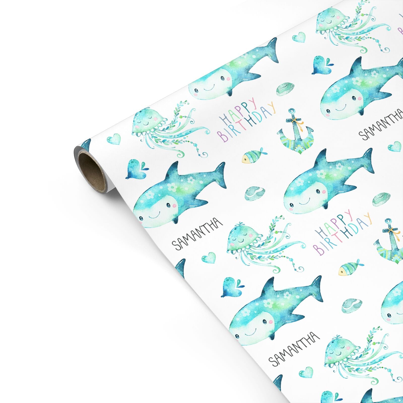 Sea Life Personalised Birthday Personalised Gift Wrap