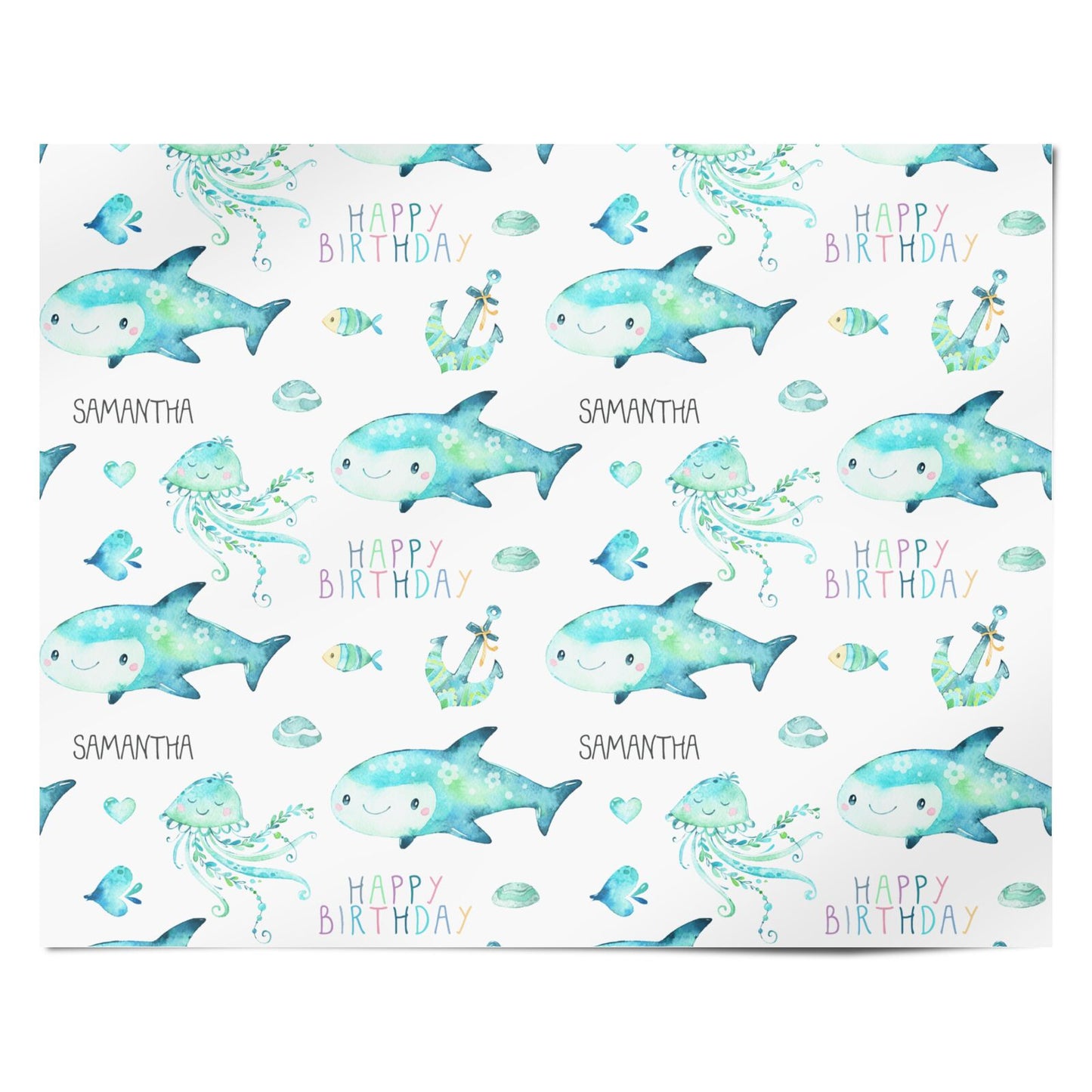 Sea Life Personalised Birthday Personalised Wrapping Paper Alternative