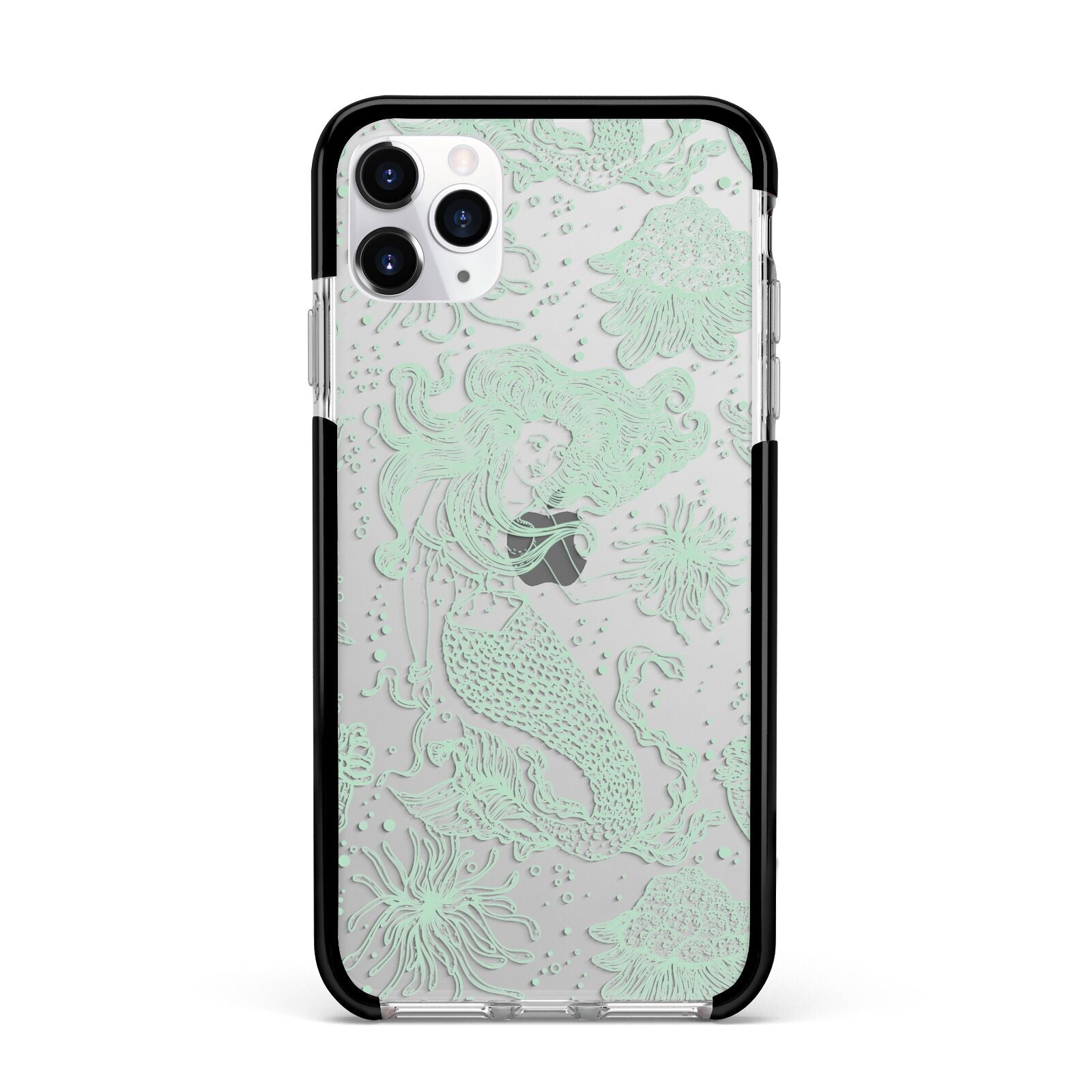 Sea Mermaid Apple iPhone 11 Pro Max in Silver with Black Impact Case
