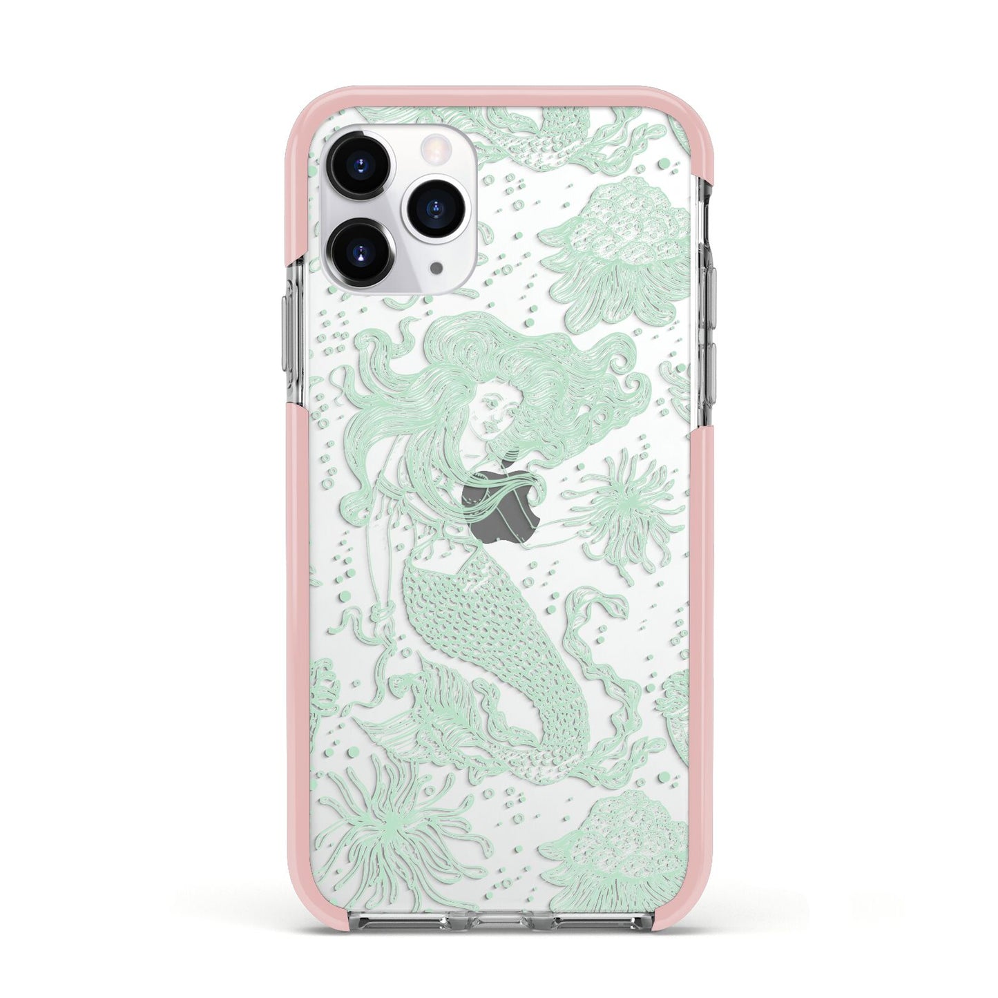 Sea Mermaid Apple iPhone 11 Pro in Silver with Pink Impact Case