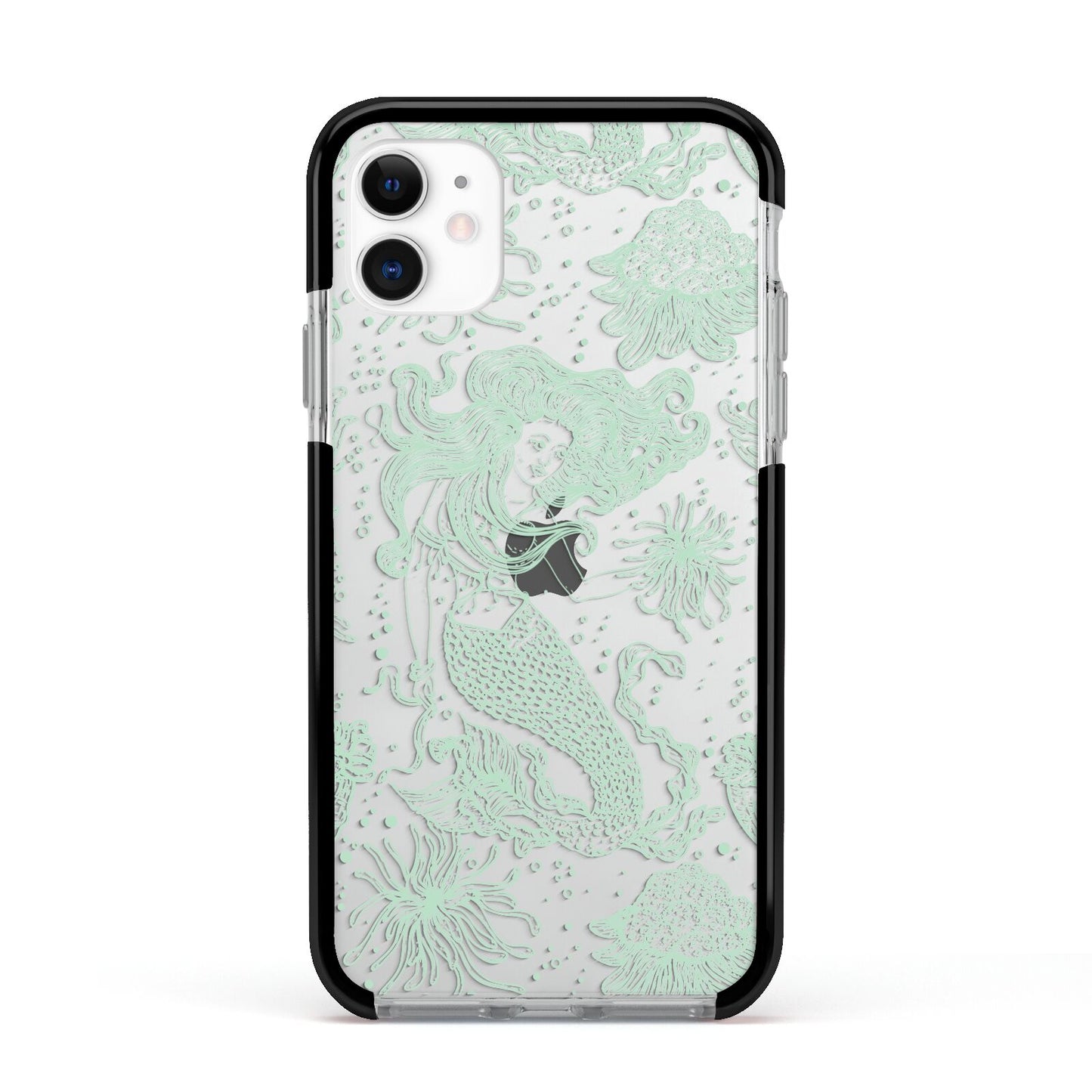 Sea Mermaid Apple iPhone 11 in White with Black Impact Case