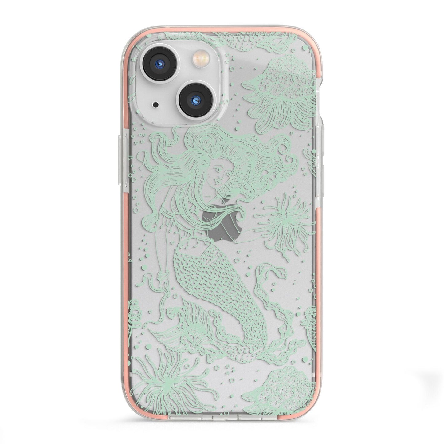 Sea Mermaid iPhone 13 Mini TPU Impact Case with Pink Edges