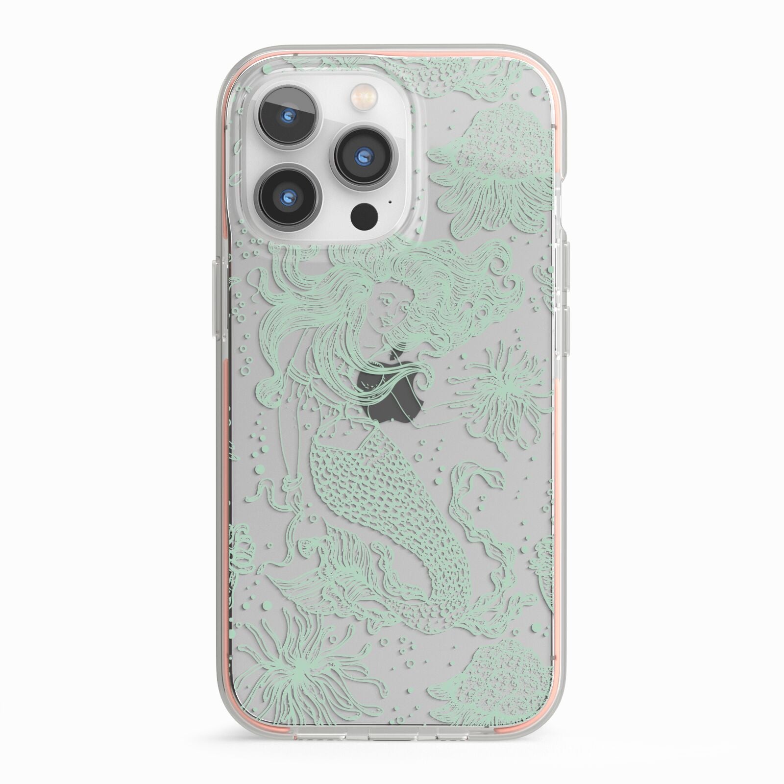 Sea Mermaid iPhone 13 Pro TPU Impact Case with Pink Edges