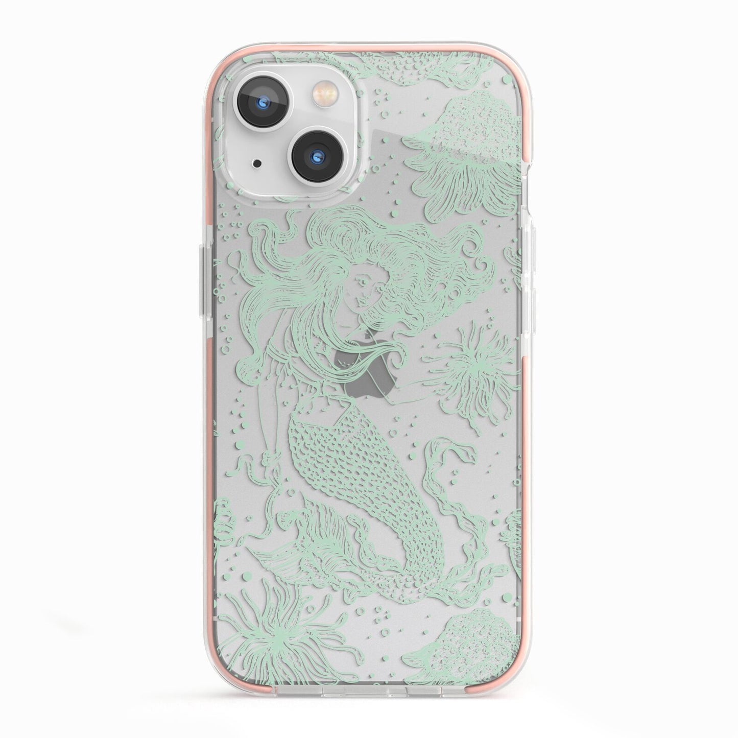 Sea Mermaid iPhone 13 TPU Impact Case with Pink Edges