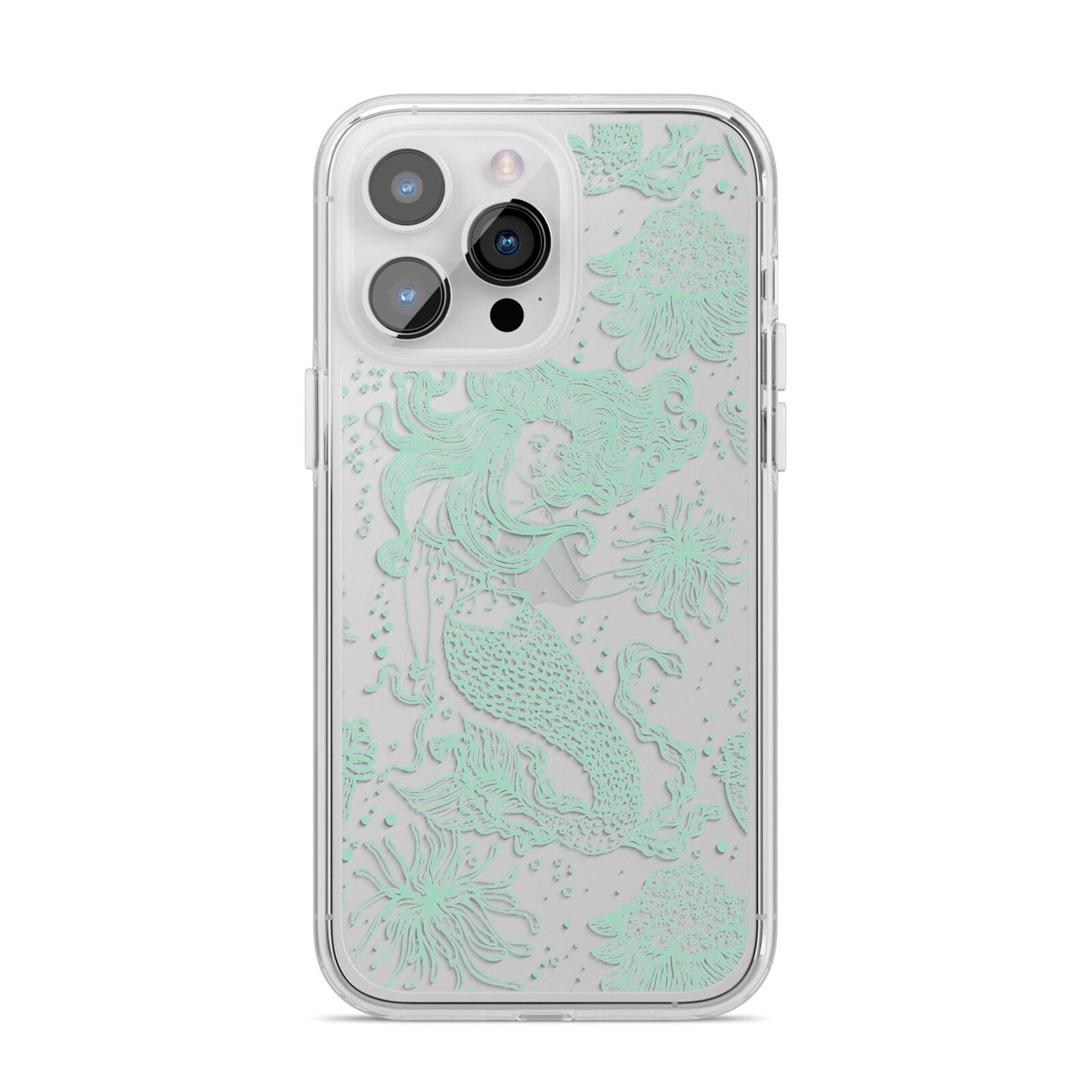 Sea Mermaid iPhone 14 Pro Max Clear Tough Case Silver