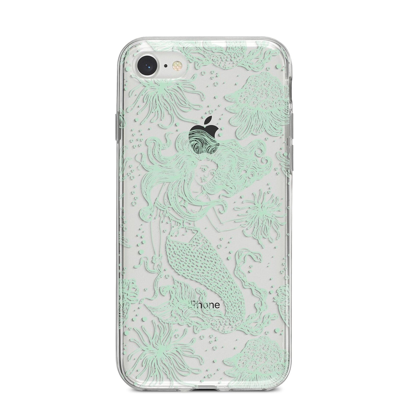 Sea Mermaid iPhone 8 Bumper Case on Silver iPhone