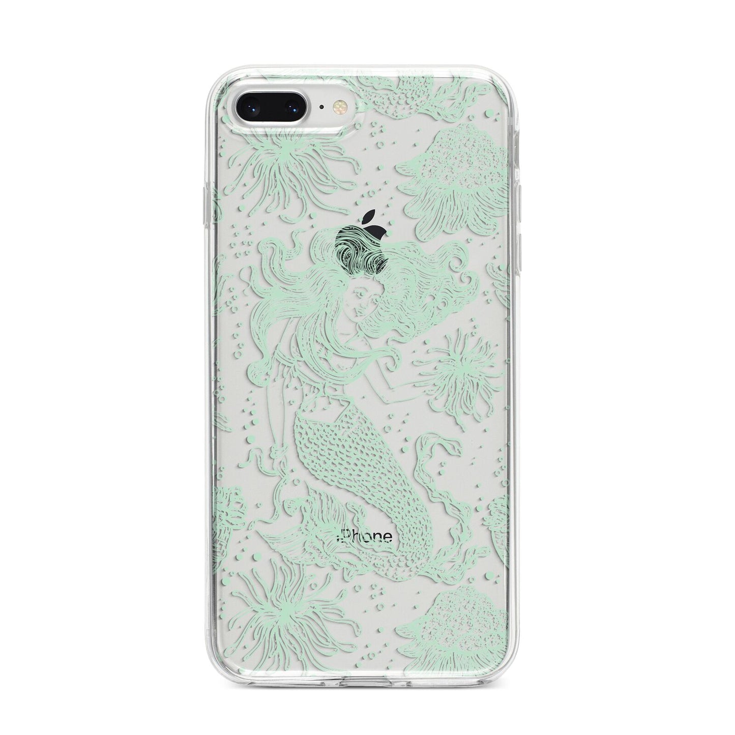 Sea Mermaid iPhone 8 Plus Bumper Case on Silver iPhone