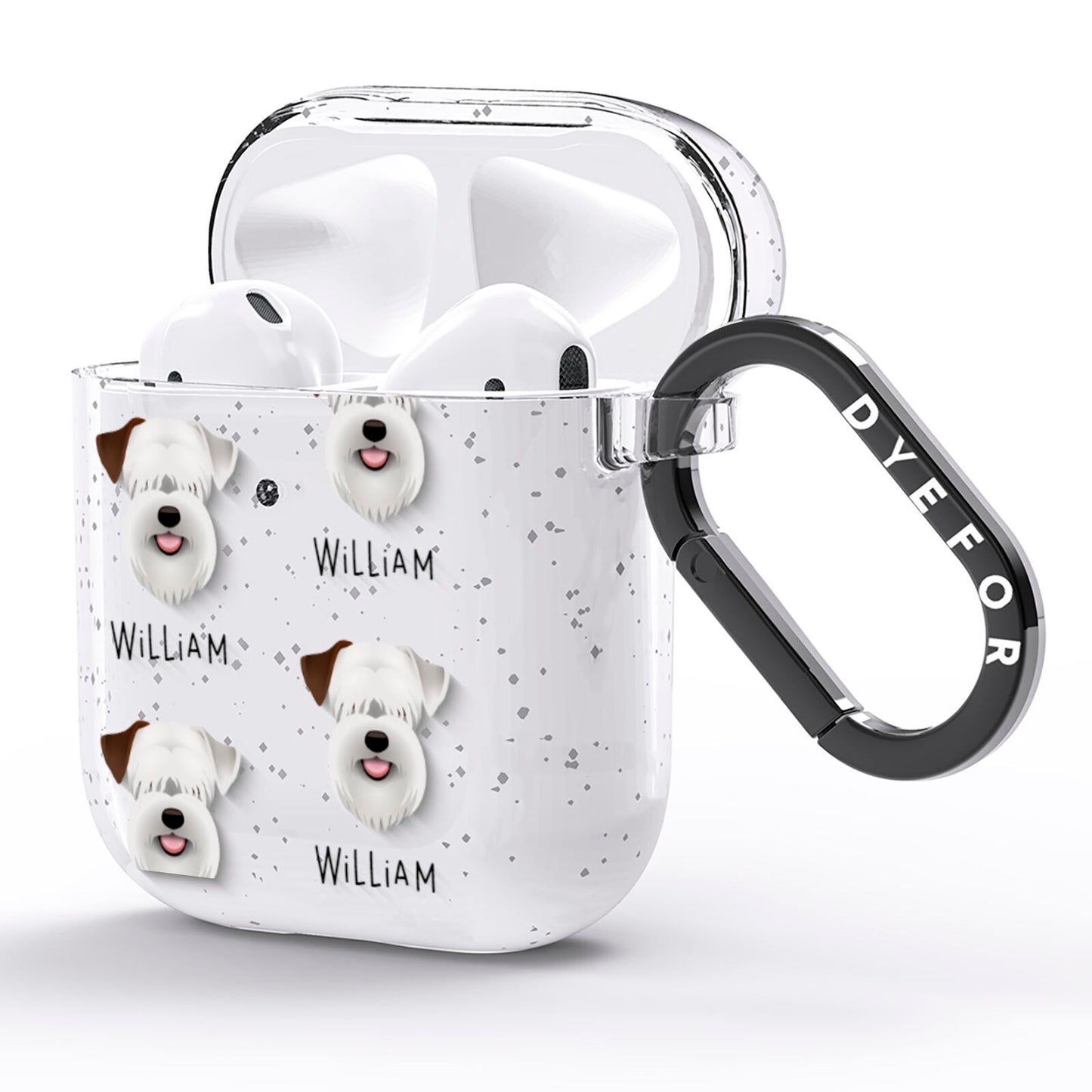 Sealyham Terrier Icon with Name AirPods Glitter Case Side Image