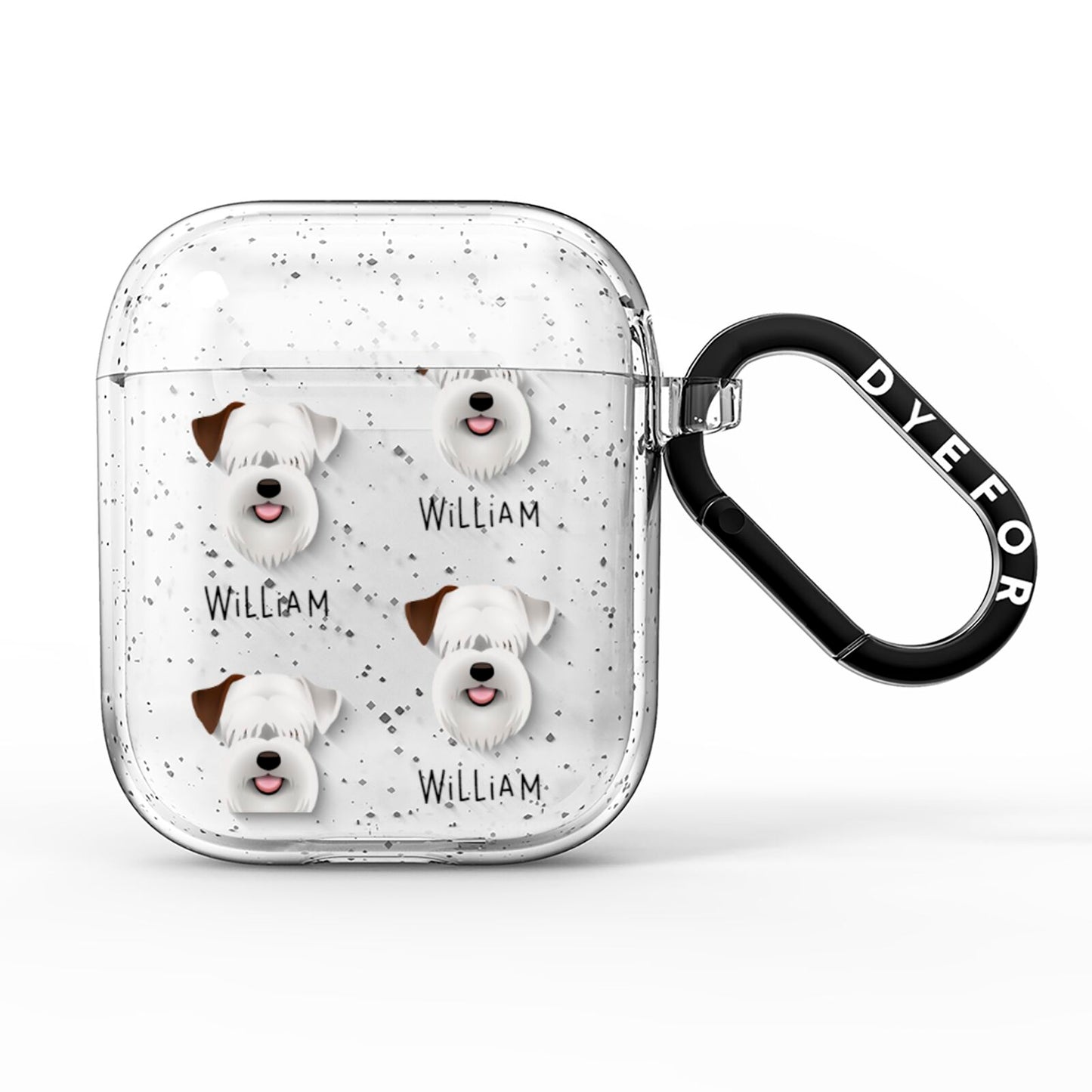 Sealyham Terrier Icon with Name AirPods Glitter Case