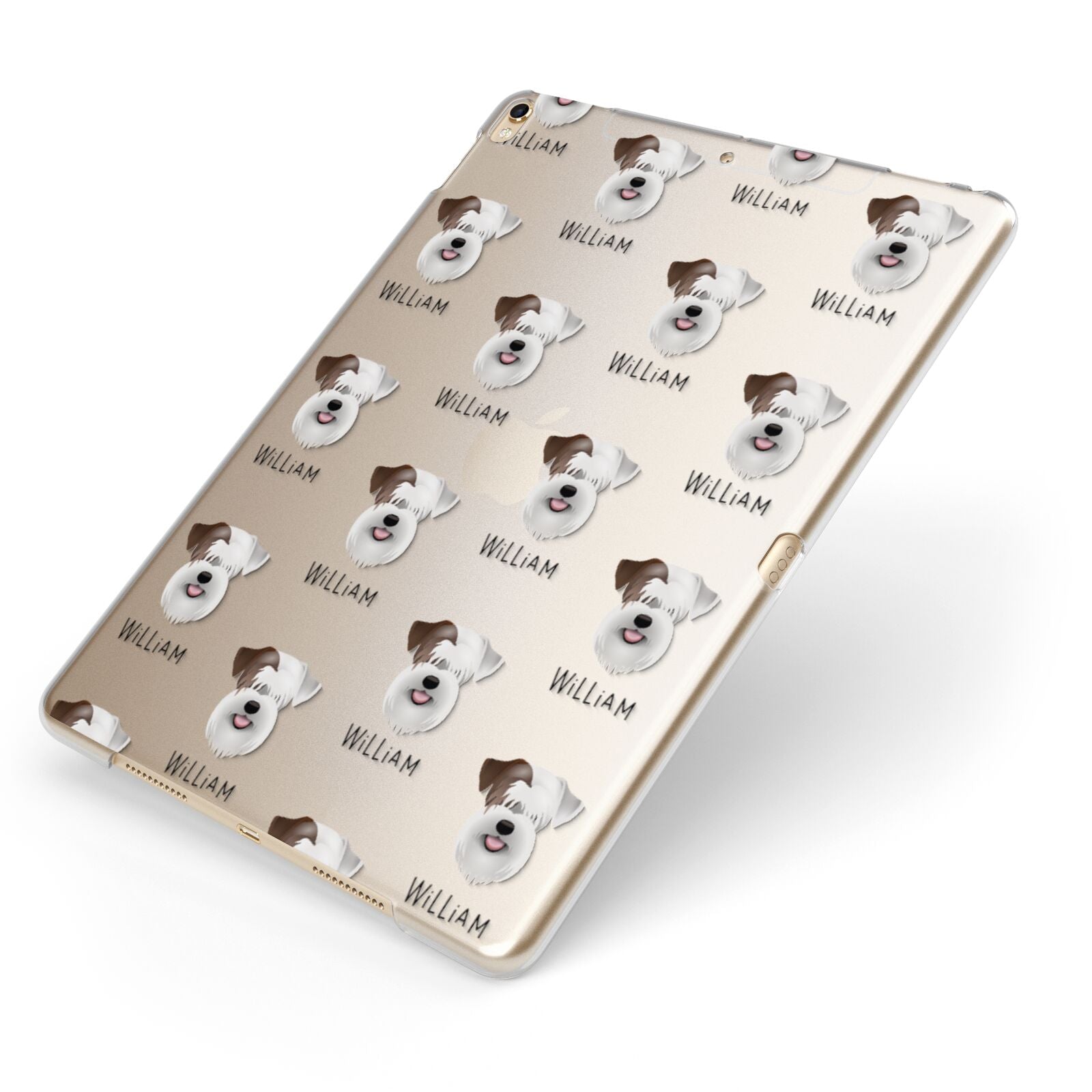 Sealyham Terrier Icon with Name Apple iPad Case on Gold iPad Side View