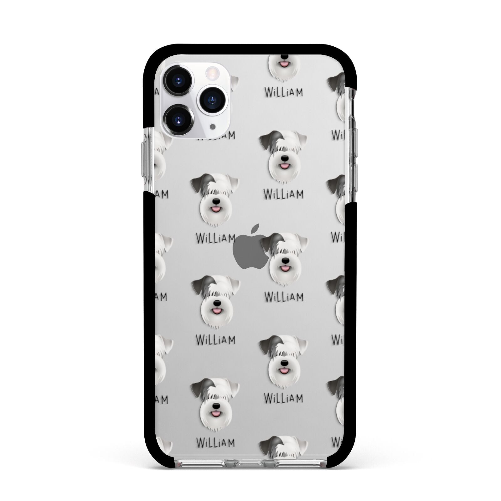 Sealyham Terrier Icon with Name Apple iPhone 11 Pro Max in Silver with Black Impact Case