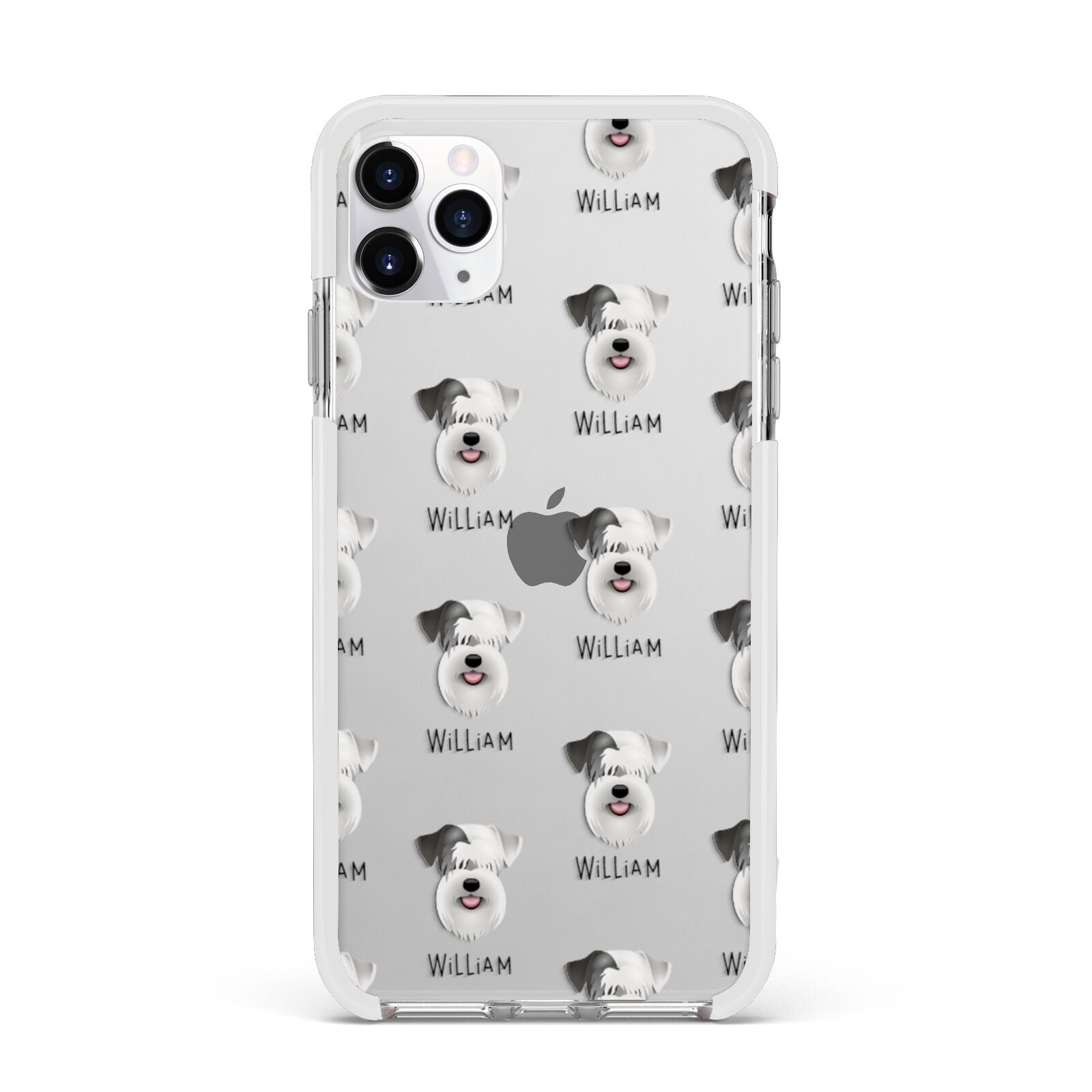 Sealyham Terrier Icon with Name Apple iPhone 11 Pro Max in Silver with White Impact Case