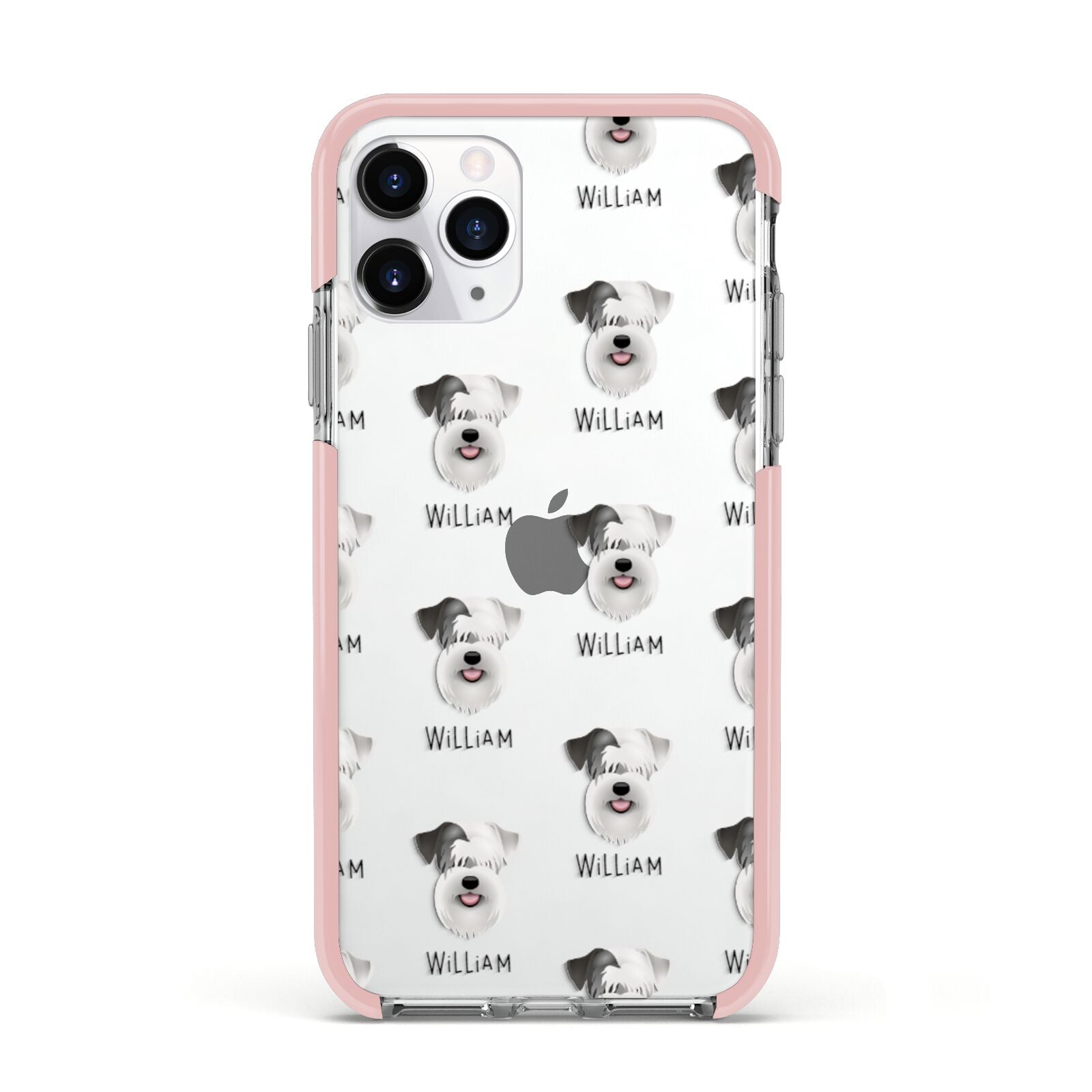 Sealyham Terrier Icon with Name Apple iPhone 11 Pro in Silver with Pink Impact Case