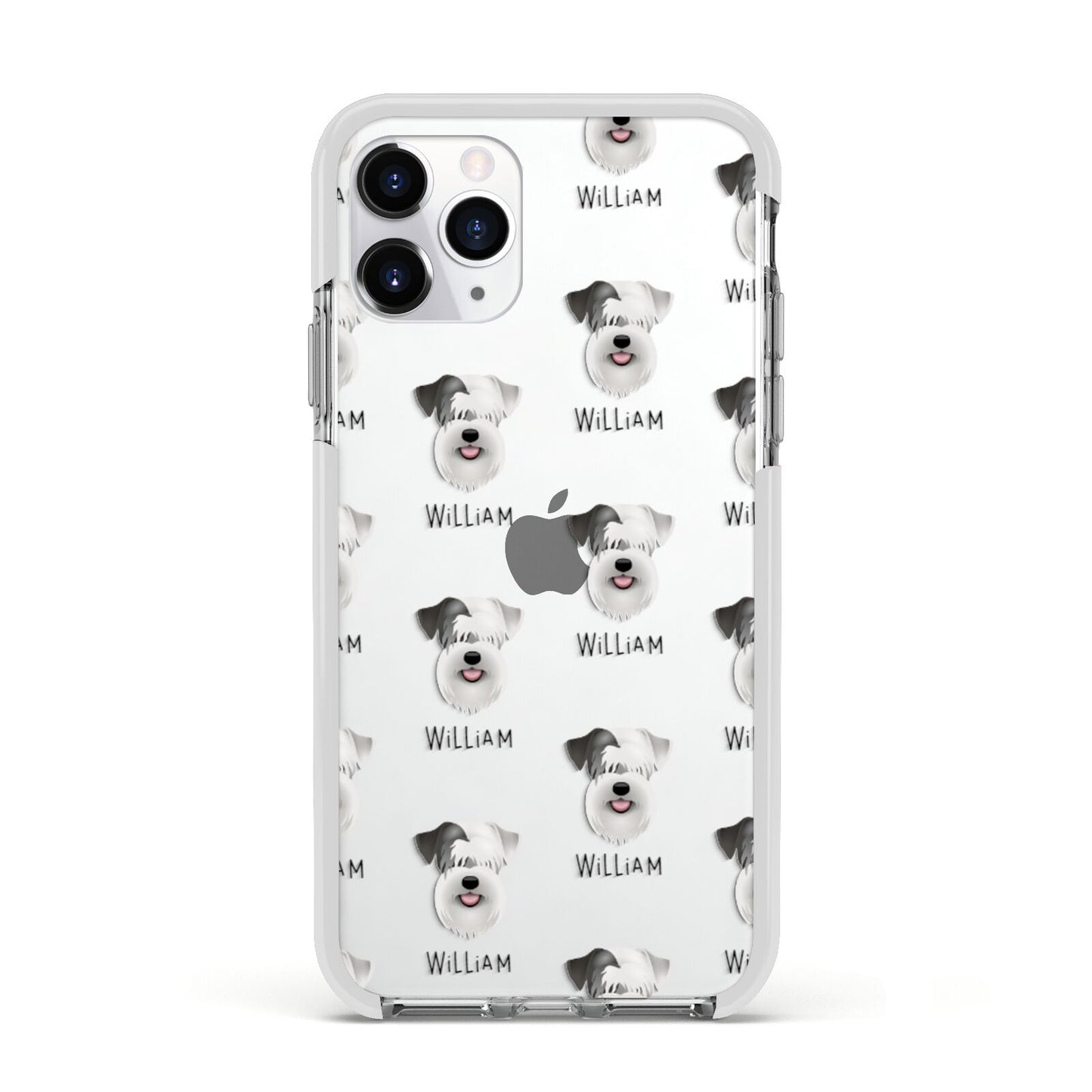 Sealyham Terrier Icon with Name Apple iPhone 11 Pro in Silver with White Impact Case