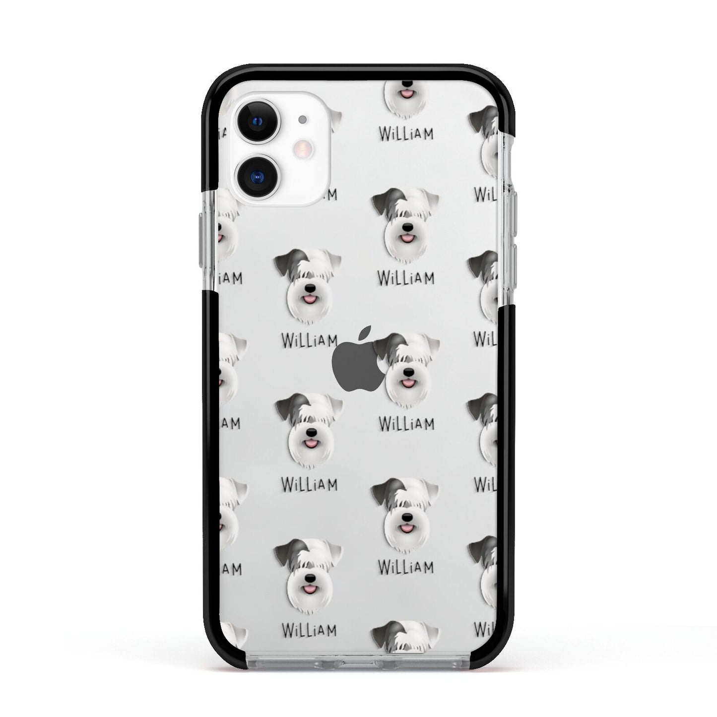 Sealyham Terrier Icon with Name Apple iPhone 11 in White with Black Impact Case