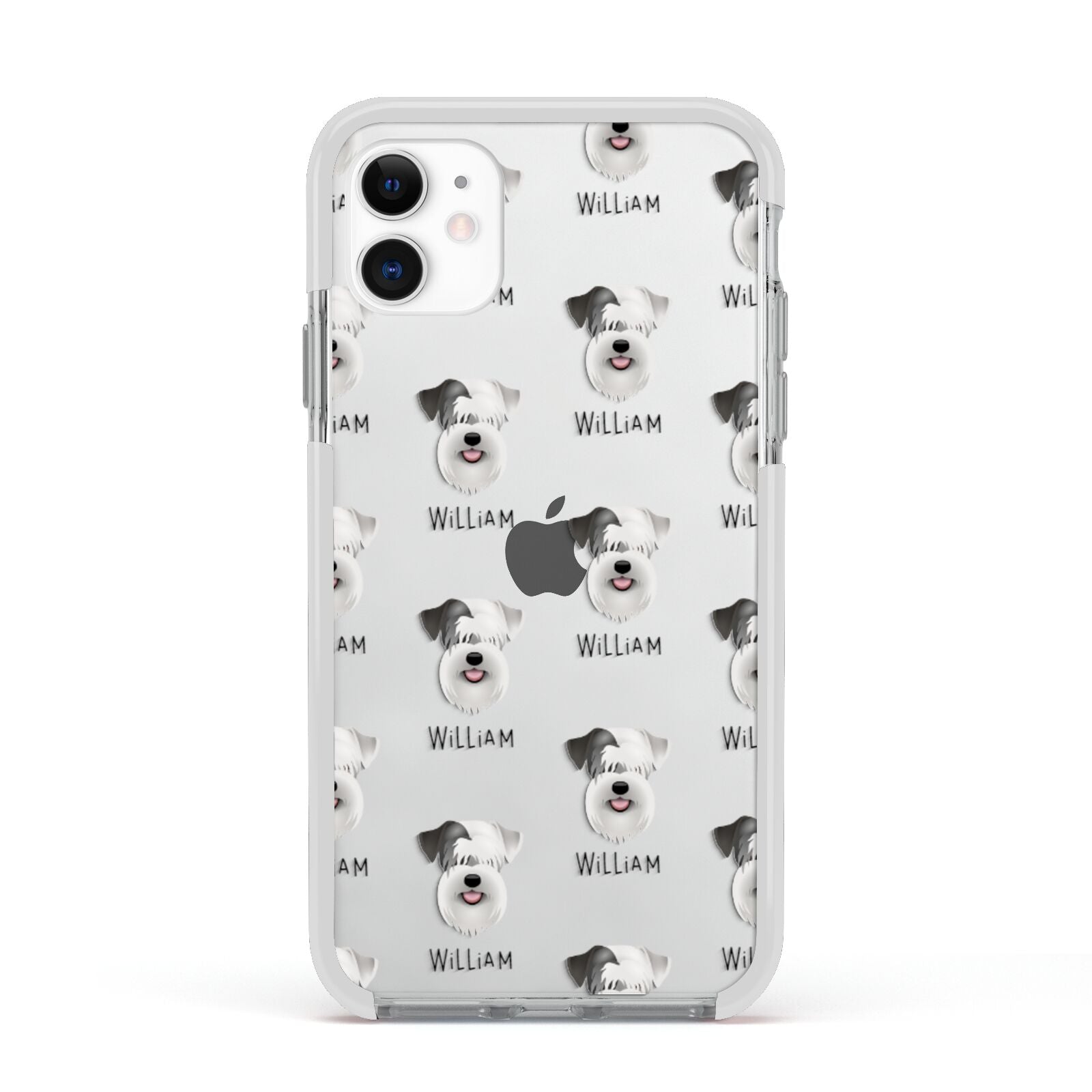 Sealyham Terrier Icon with Name Apple iPhone 11 in White with White Impact Case