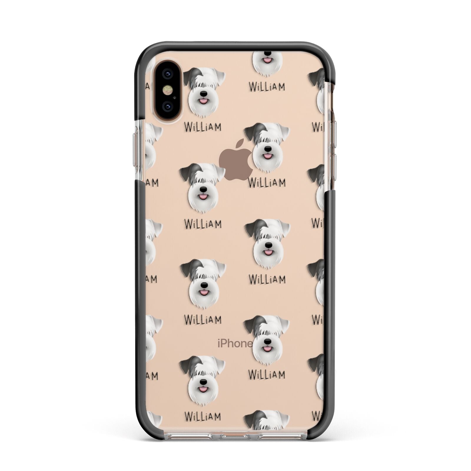 Sealyham Terrier Icon with Name Apple iPhone Xs Max Impact Case Black Edge on Gold Phone